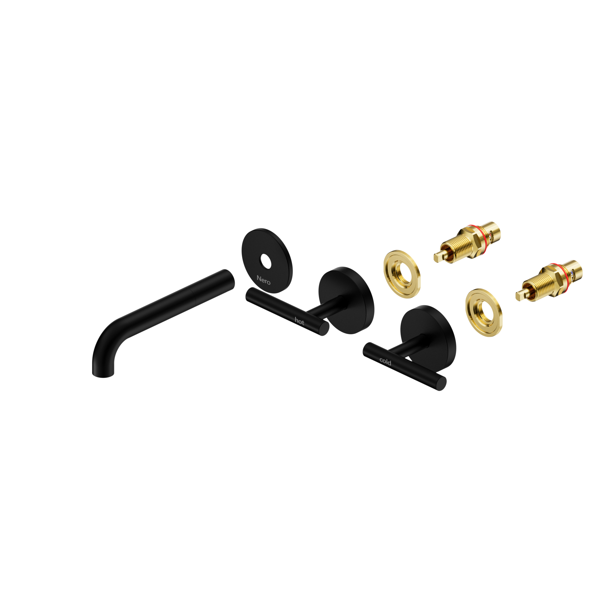 Mecca Lever Wall Basin/Bath Set 160mm Spout Trim kits Only Matte Black