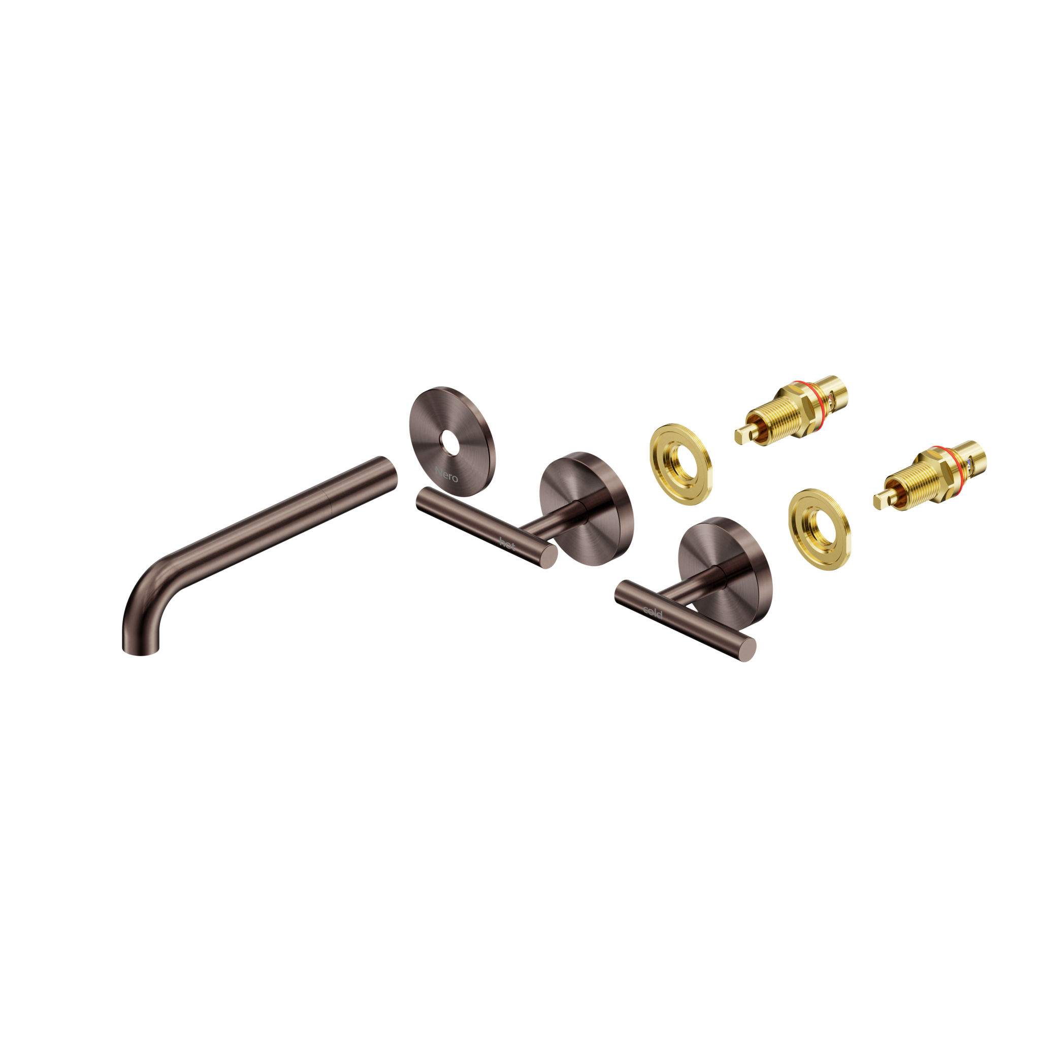 Mecca Lever Wall Basin/Bath Set 185mm Spout Trim kits Only Brushed Bronze