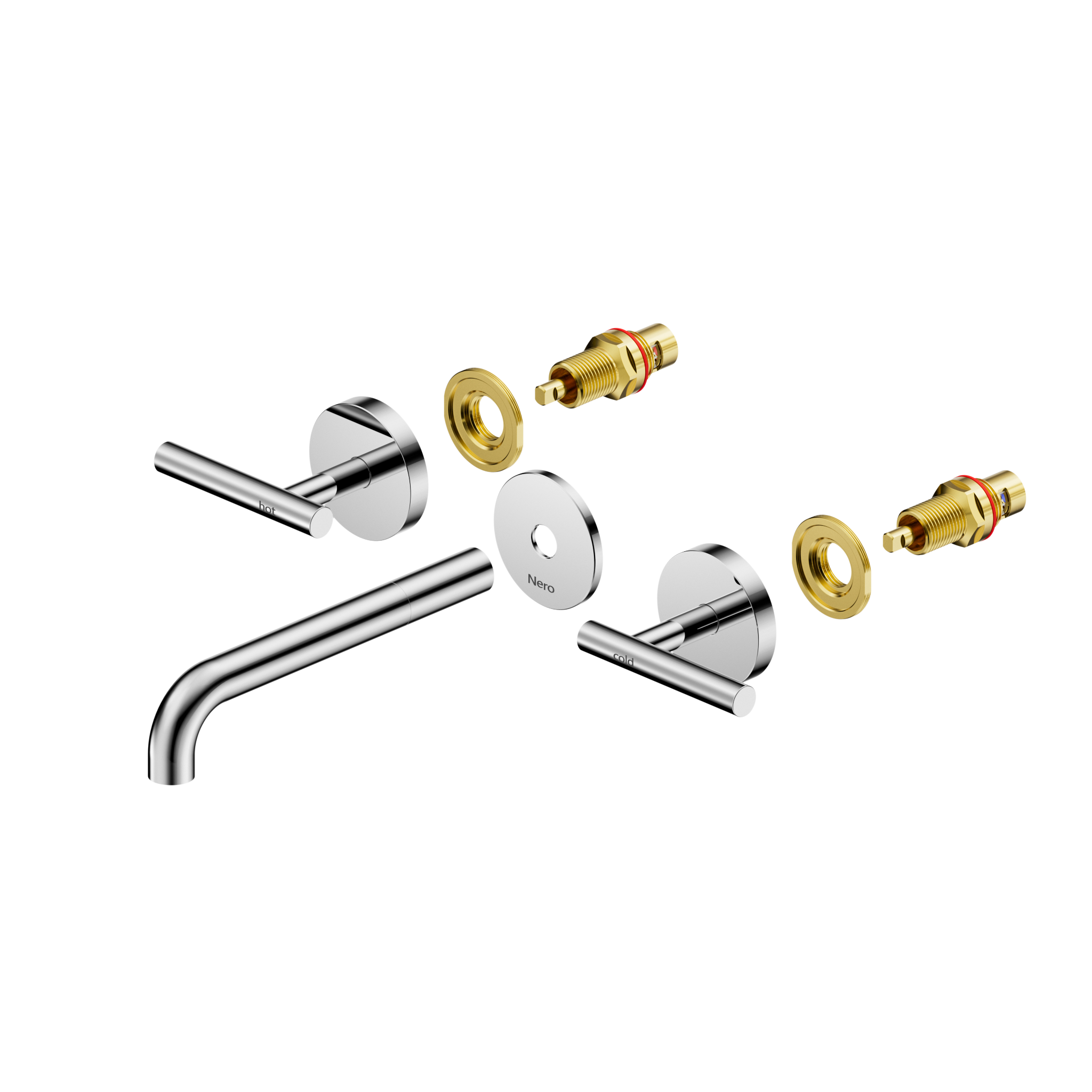 Mecca Lever Wall Basin/Bath Set 185mm Spout Trim kits Only Chrome
