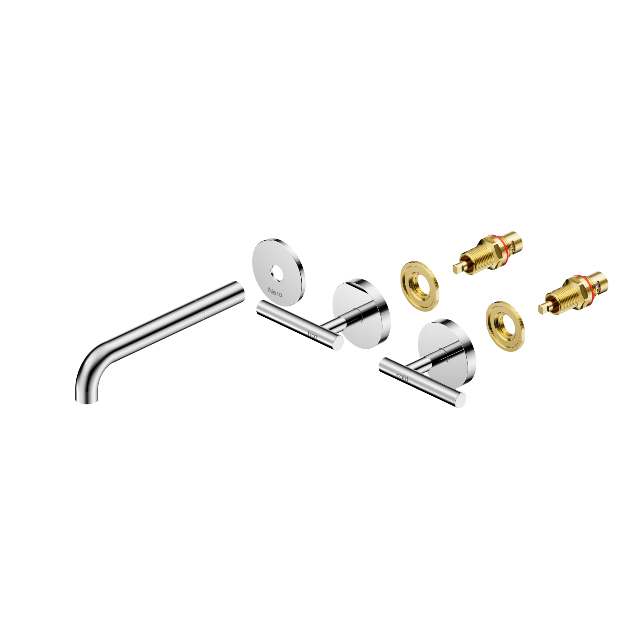 Mecca Lever Wall Basin/Bath Set 185mm Spout Trim kits Only Chrome