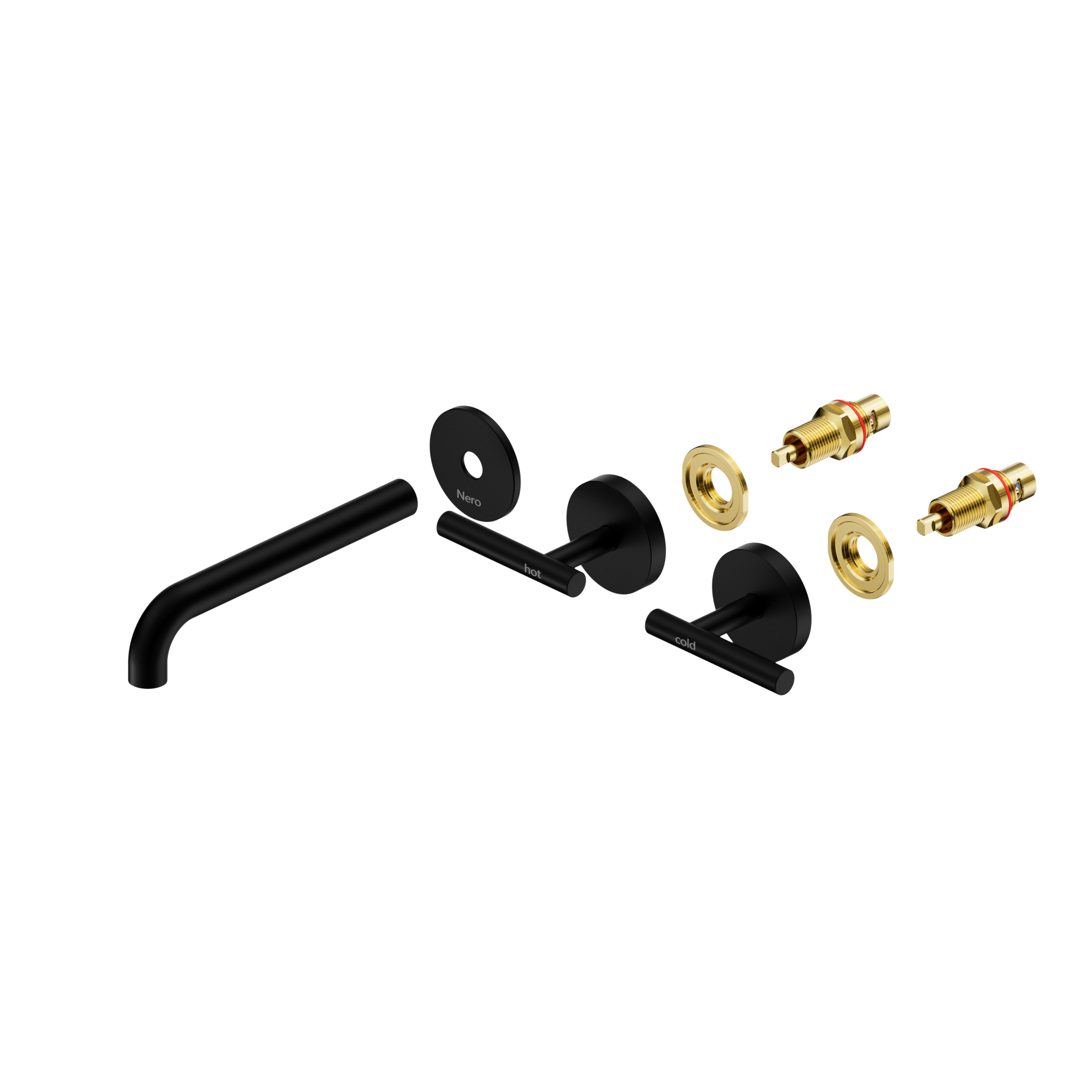 Mecca Lever Wall Basin/Bath Set 185mm Spout Trim kits Only Matte Black