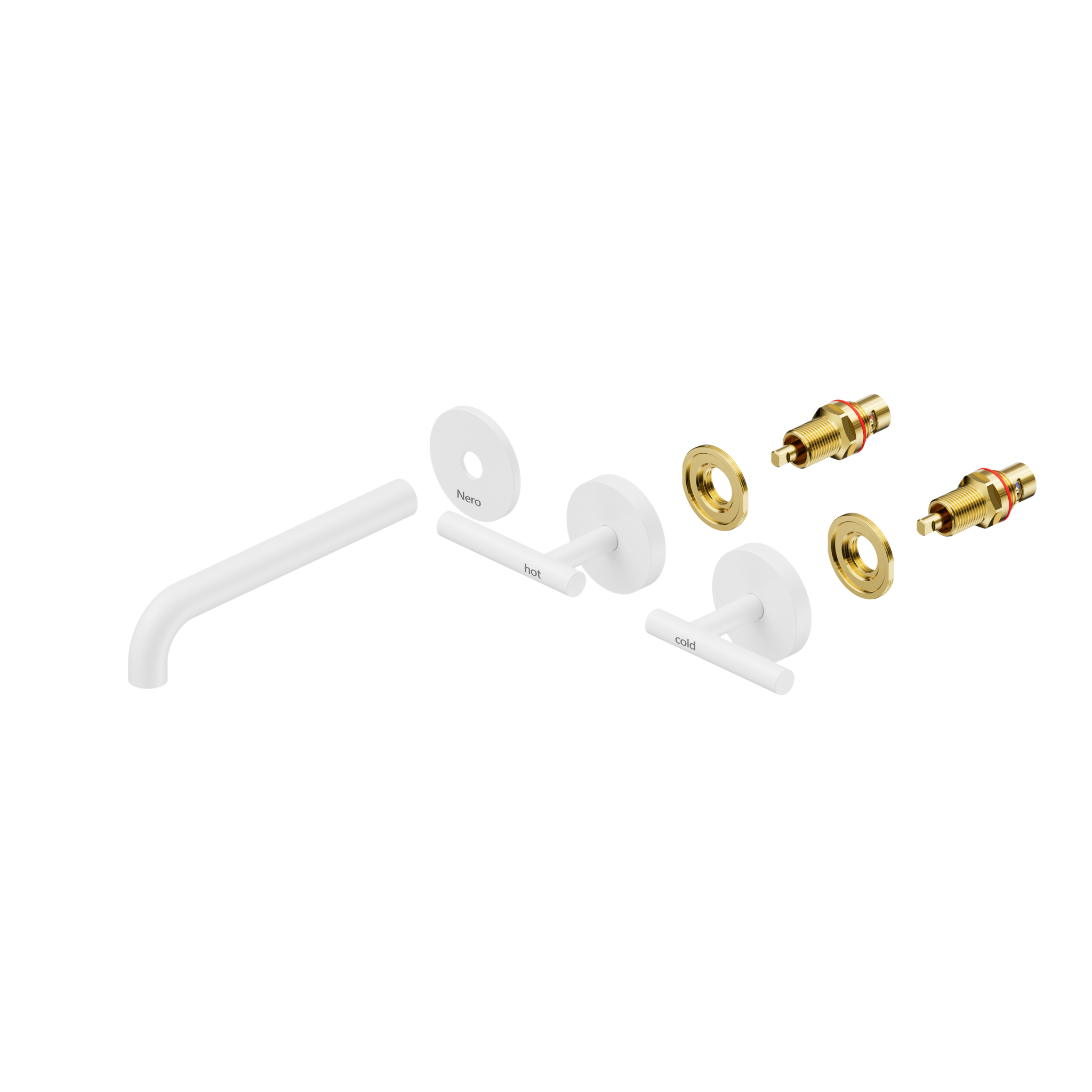 Mecca Lever Wall Basin/Bath Set 185mm Spout Trim kits Only Matte White