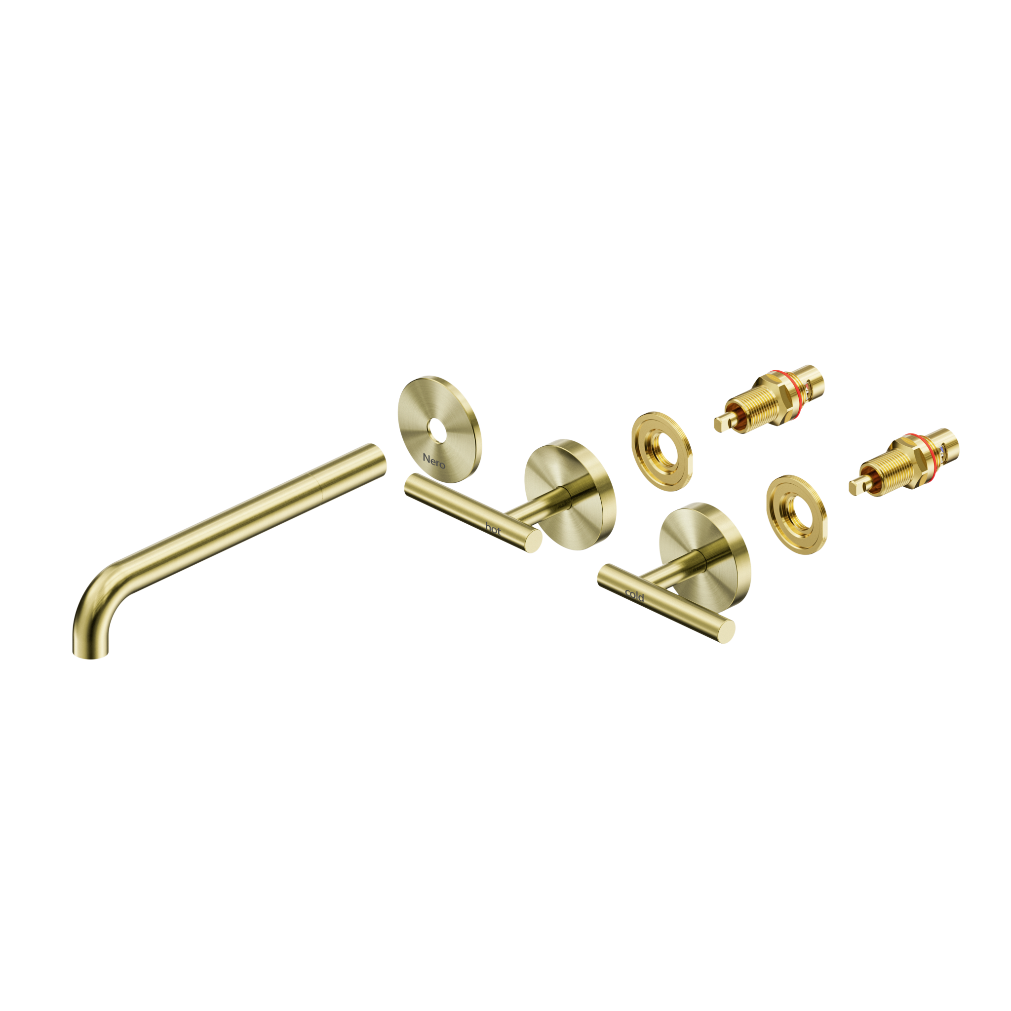 Mecca Lever Wall Basin/Bath Set 220mm Spout Trim kits Only Brushed Gold