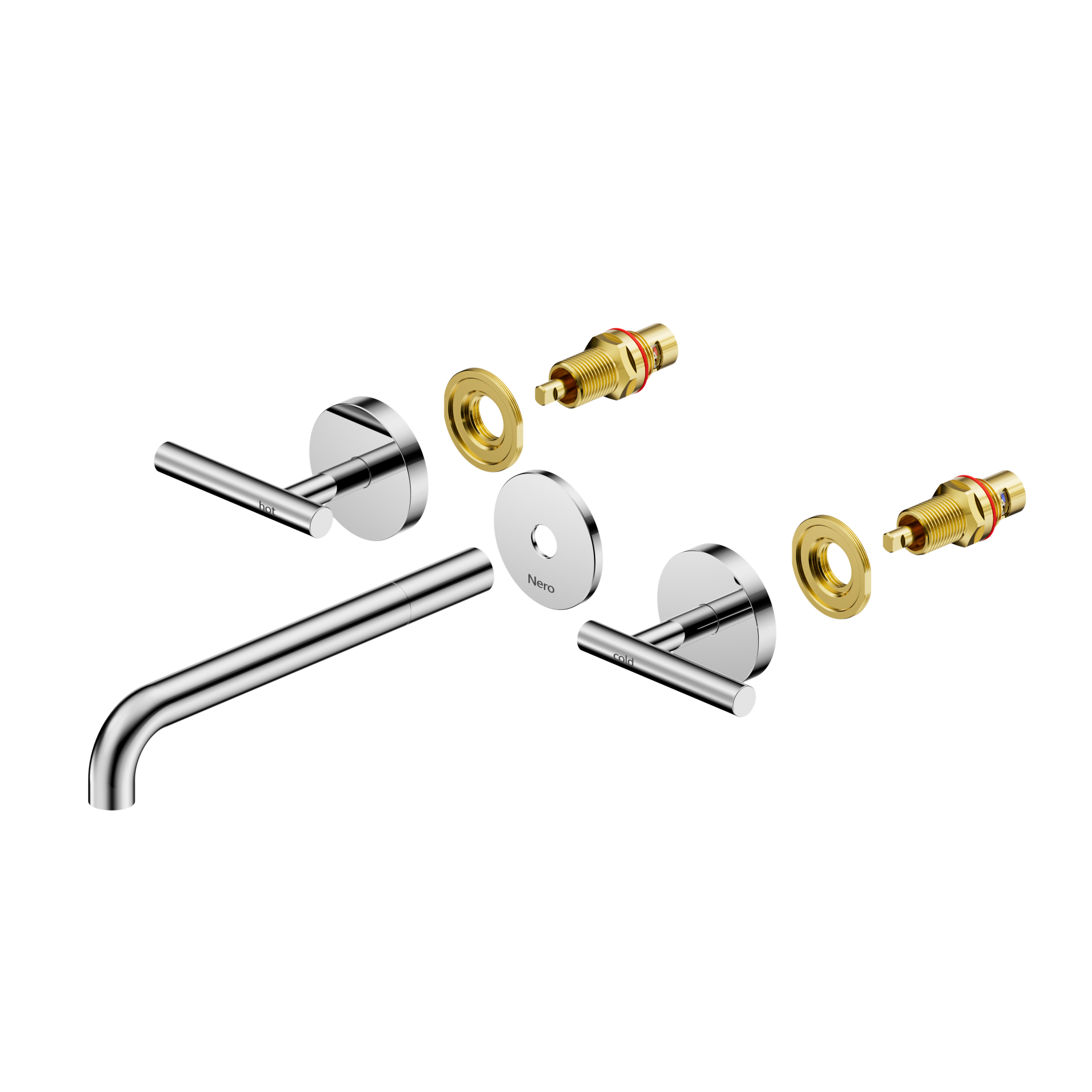 Mecca Lever Wall Basin/Bath Set 220mm Spout Trim kits Only Chrome