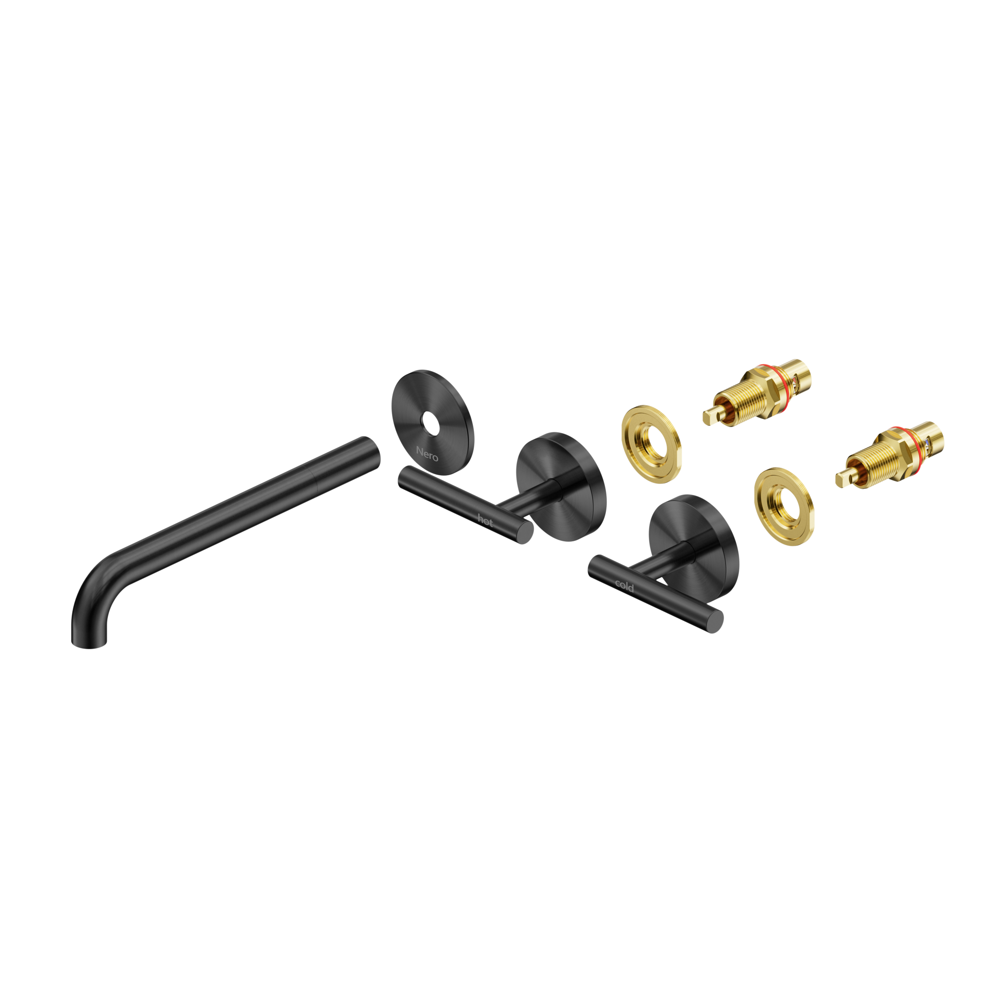 Mecca Lever Wall Basin/Bath Set 220mm Spout Trim kits Only Gun Metal