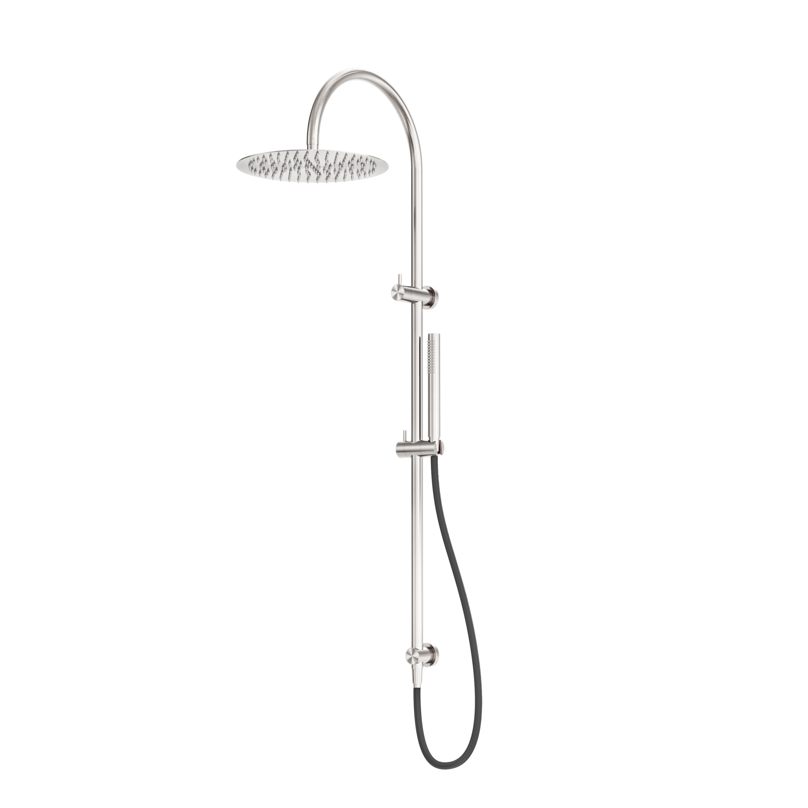 Zen SS316L Twin Shower With Outdoor Shower Hose Brushed Nickel