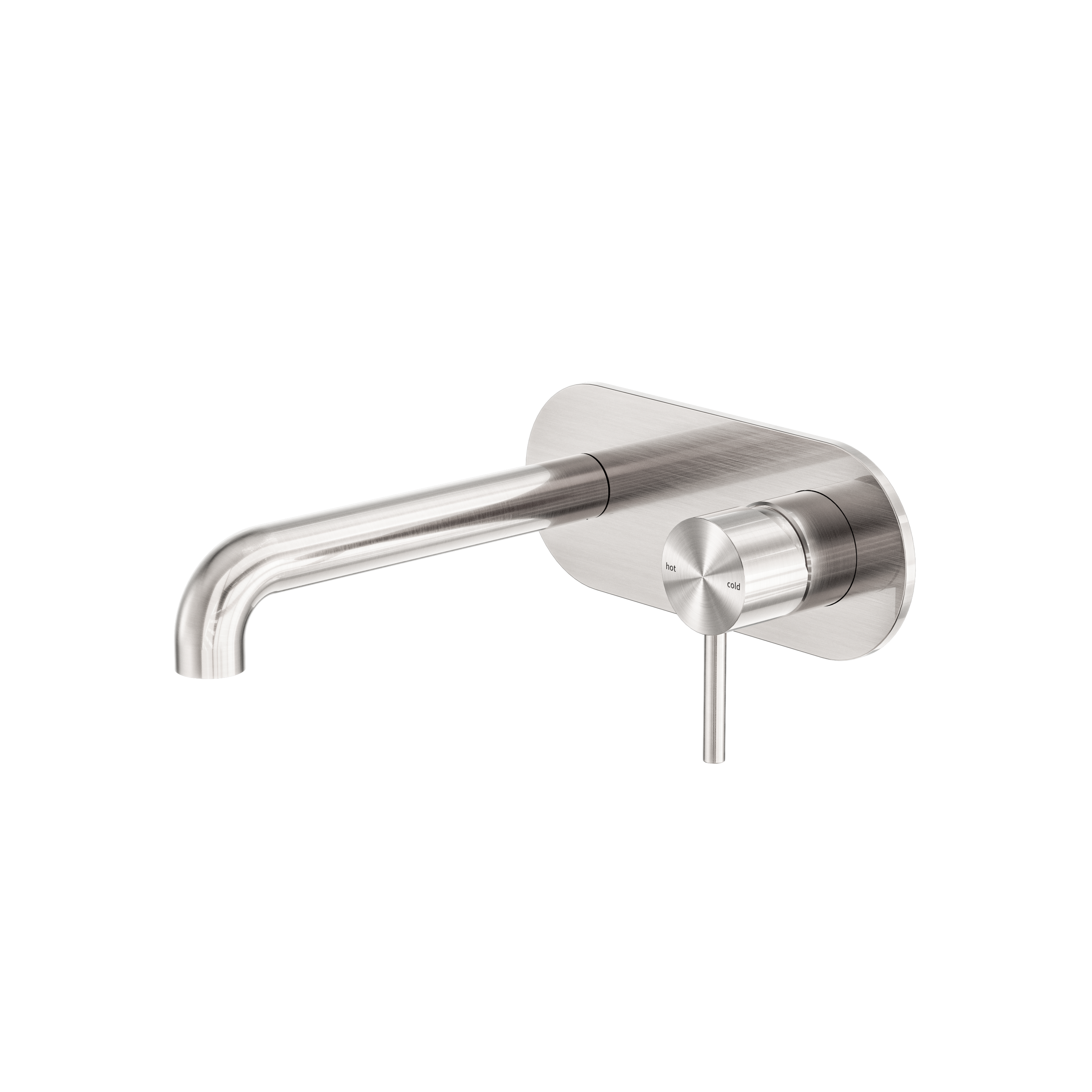 Zen SS316L Wall Basin/Bath Mixer 185mm Spout Brushed Nickel