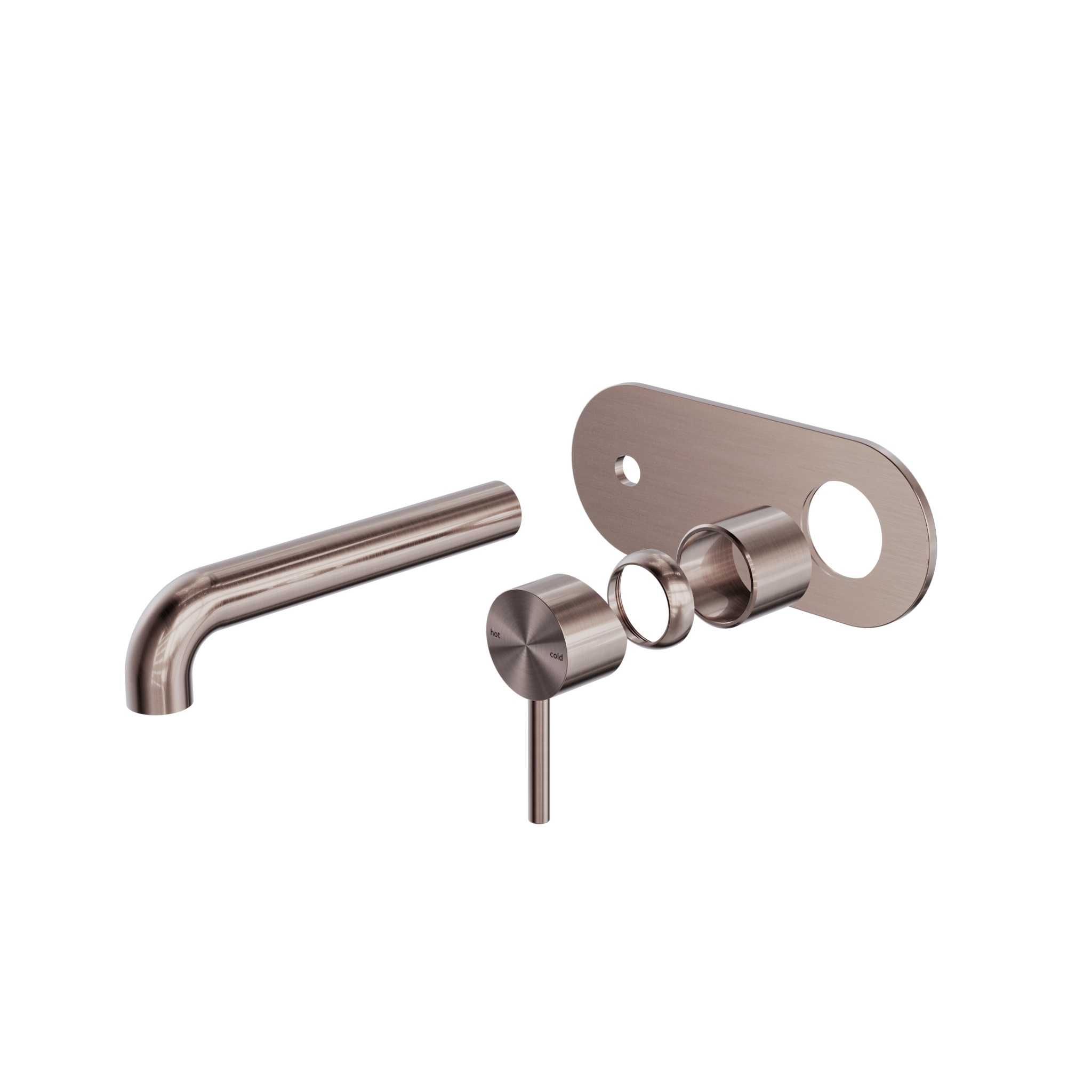 Zen SS316L Wall Basin/Bath Mixer 185mm Spout Trim Kits Only Brushed Bronze