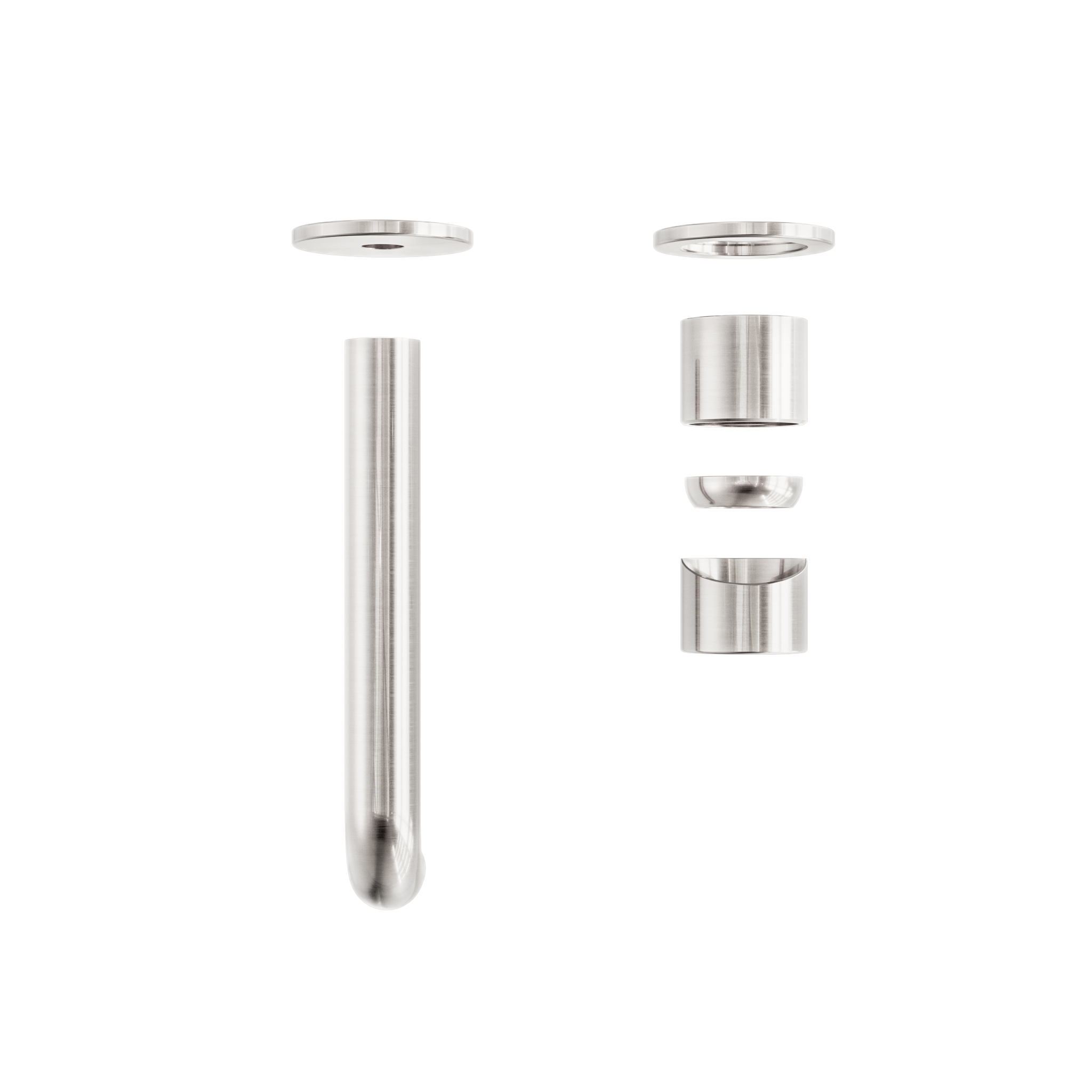 Zen SS316L Wall Basin/Bath Mixer Separate Back Plate 185mm Spout Trim Kits Only Brushed Nickel