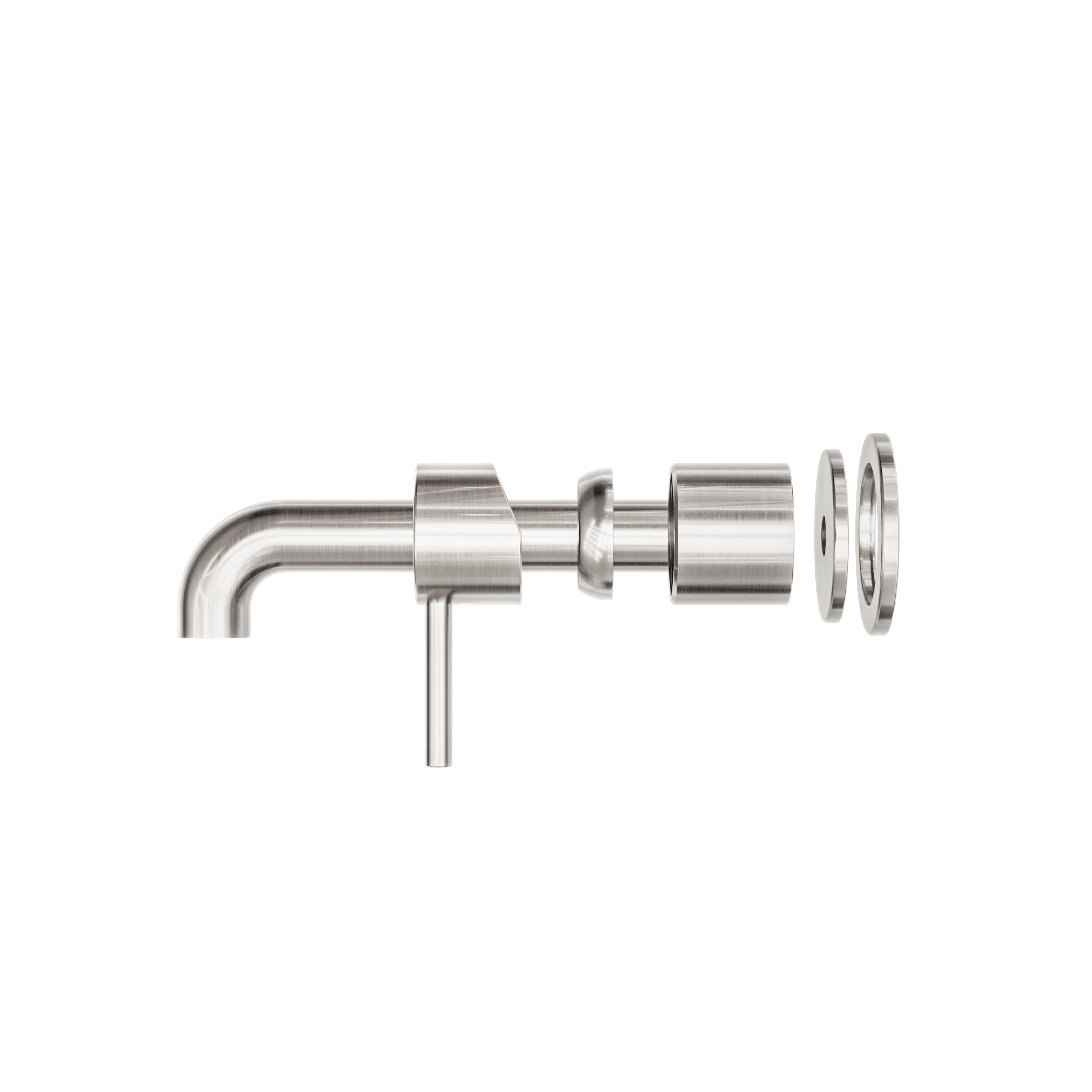 Zen SS316L Wall Basin/Bath Mixer Separate Back Plate 185mm Spout Trim Kits Only Brushed Nickel