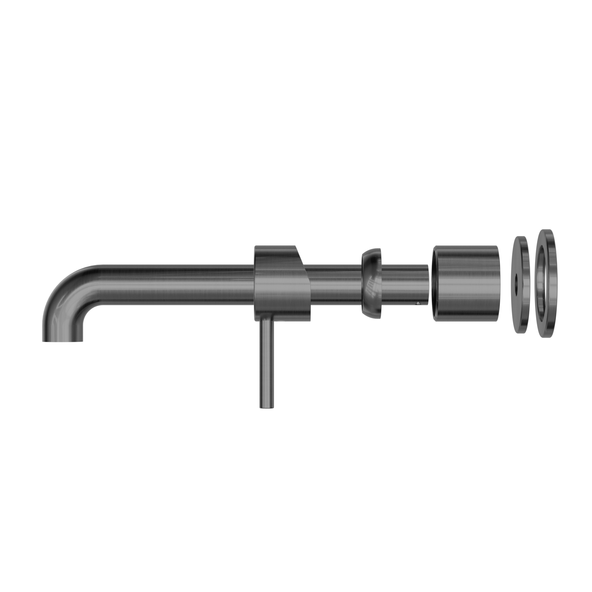 Zen SS316L Wall Basin/Bath Mixer Separate Back Plate 230mm Spout Trim Kits Only Graphite