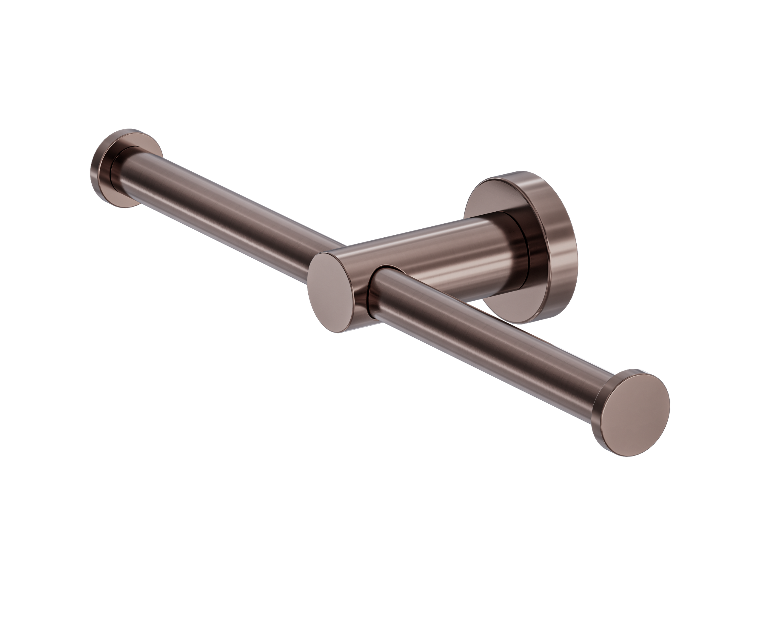 Mecca Double Toilet Roll Holder Brushed Bronze