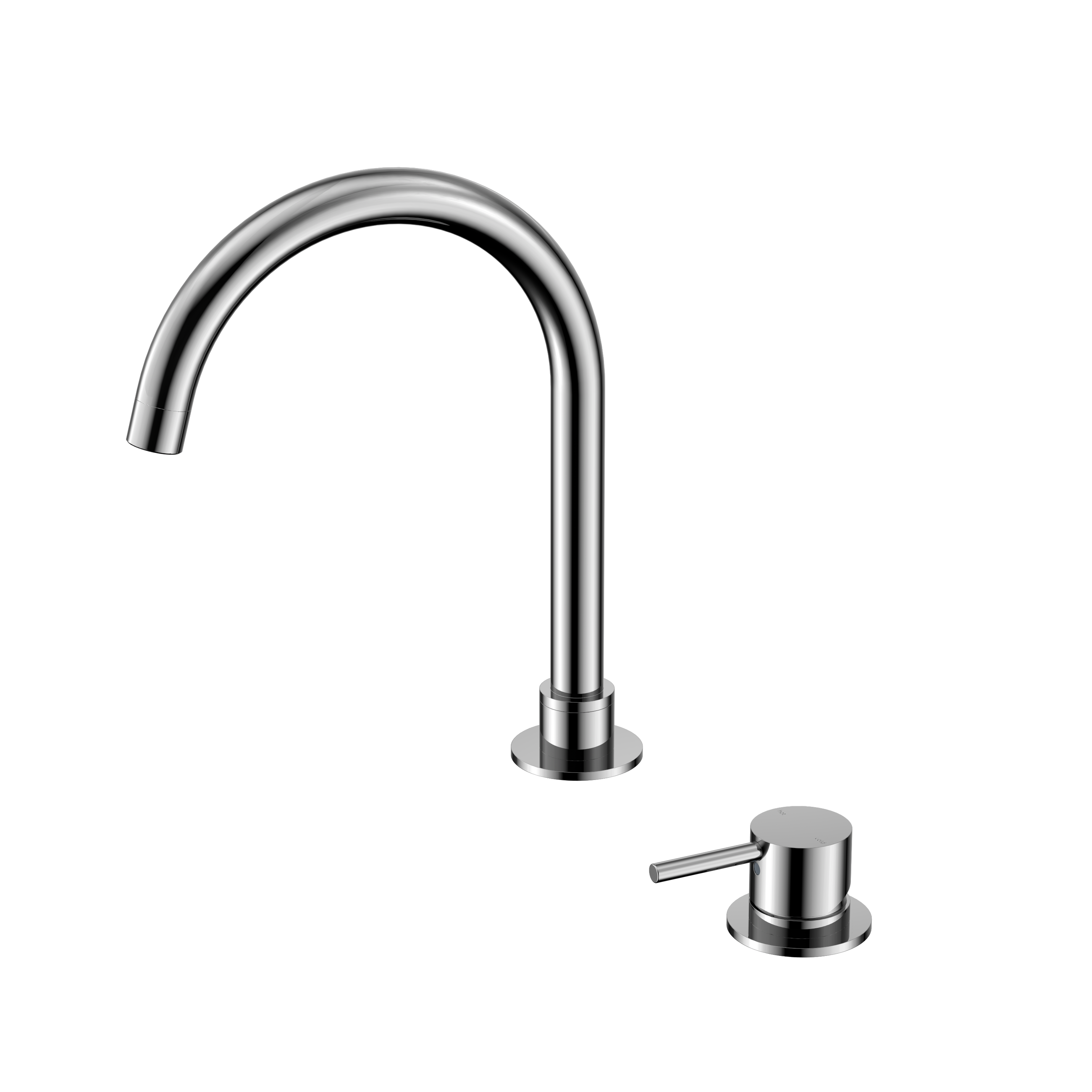 Mecca Hob Basin Mixer Round Swivel Spout Chrome
