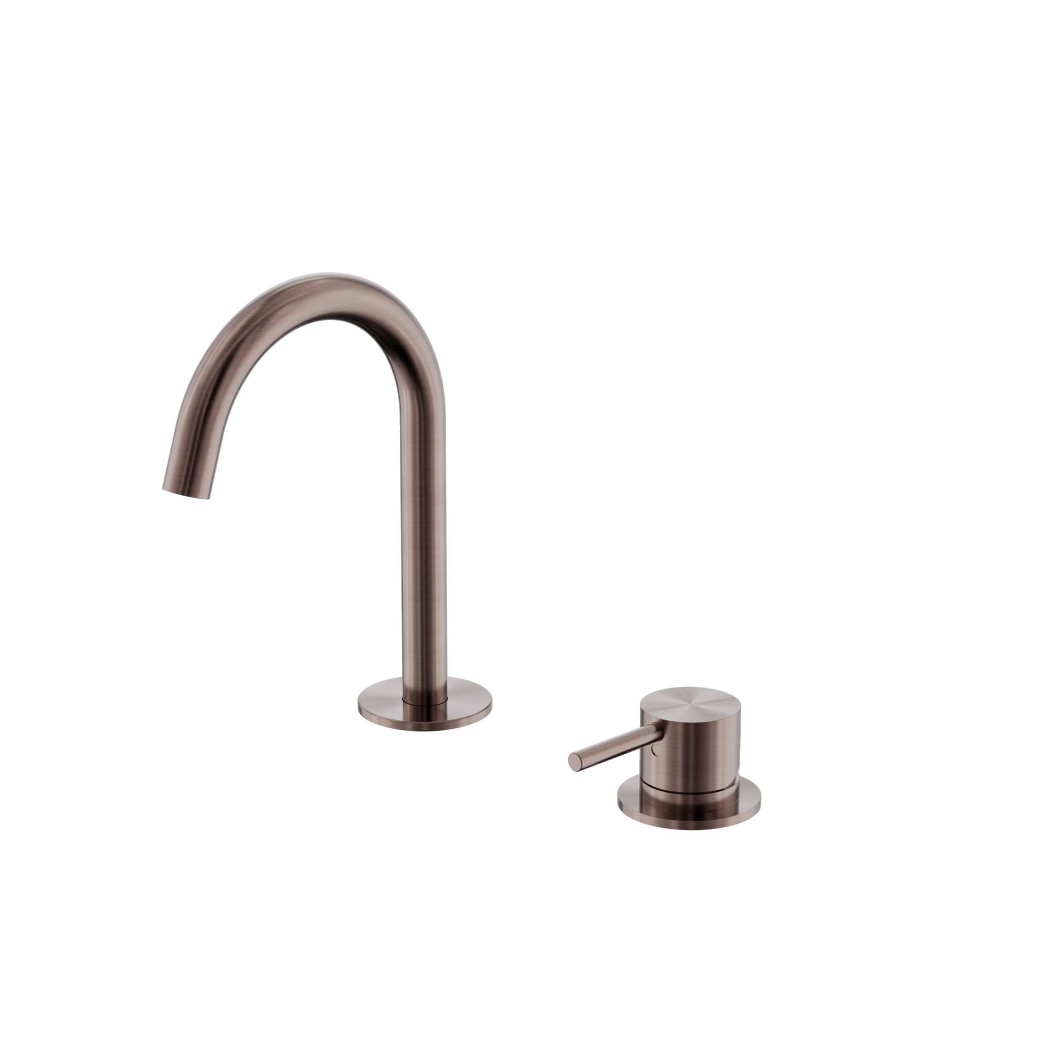 Mecca Hob Baisn Mixer Set Arc Spout Brushed Bronze