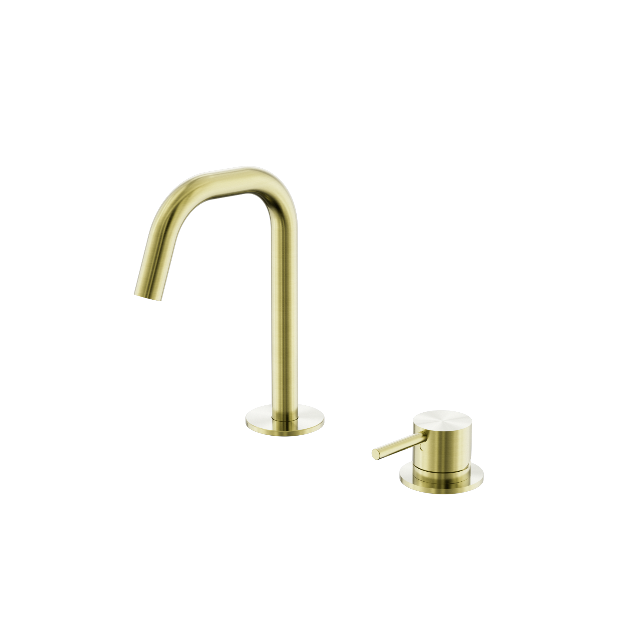 Mecca Hob Baisn Mixer Set Edge Spout Brushed Gold