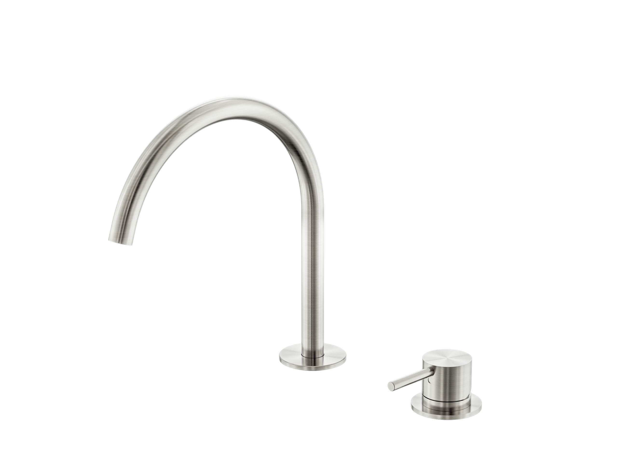 Mecca Hob Bath/Kitchen Mixer Set Arc Spout Brushed Nickel