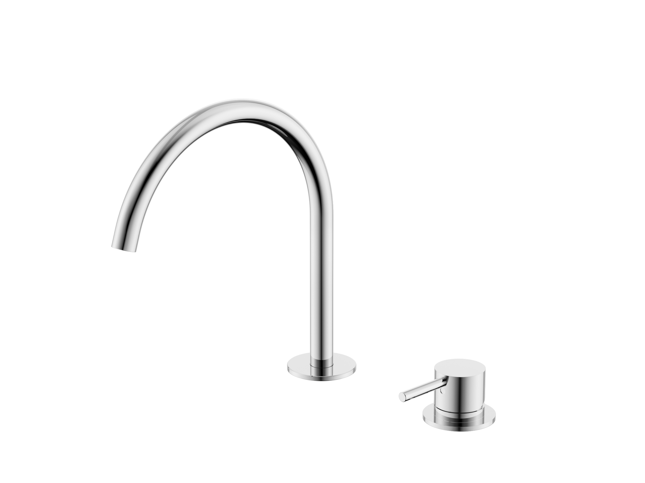 Mecca Hob Bath/Kitchen Mixer Set Arc Spout Chrome