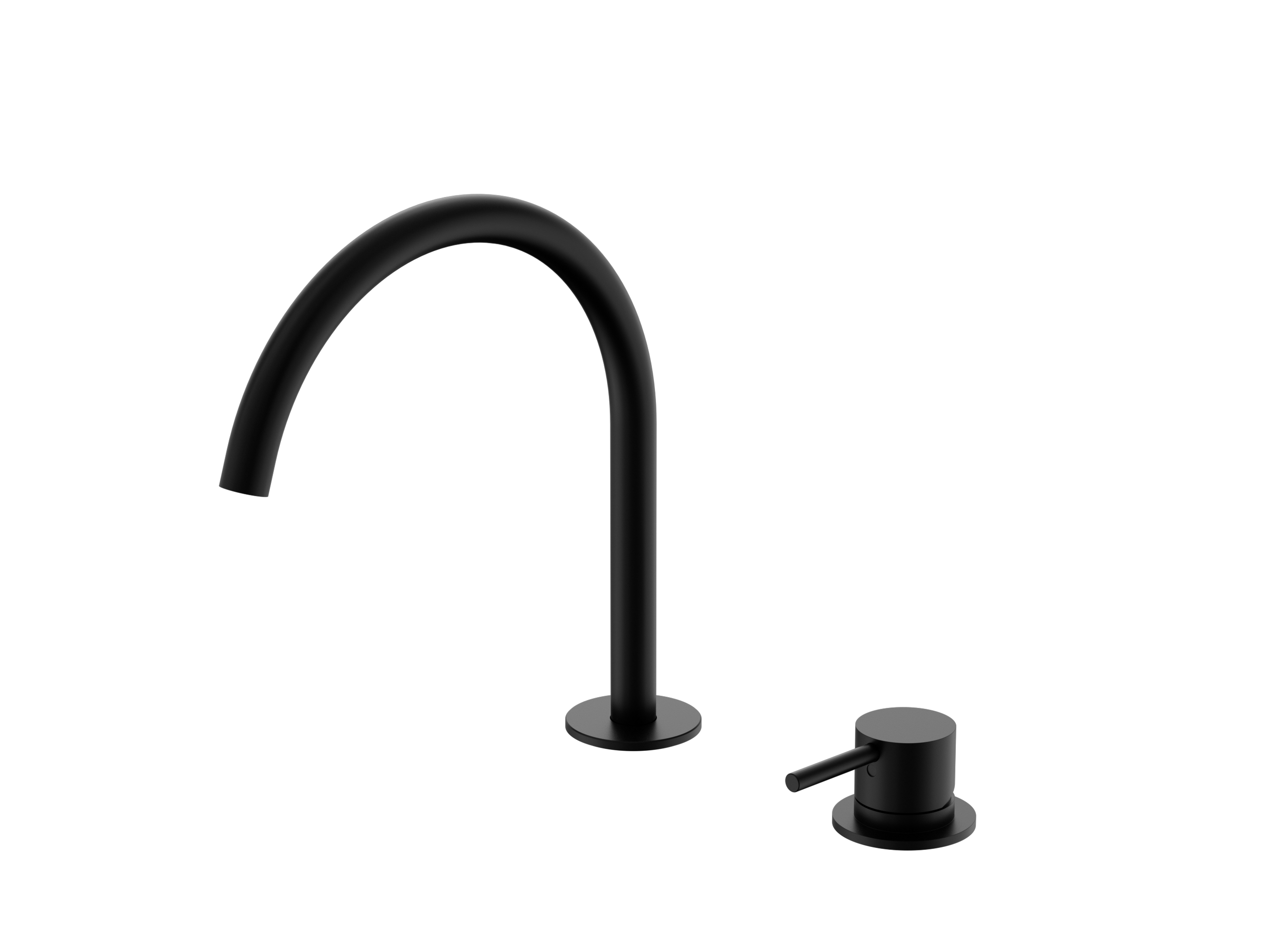 Mecca Hob Bath/Kitchen Mixer Set Arc Spout Matte Black