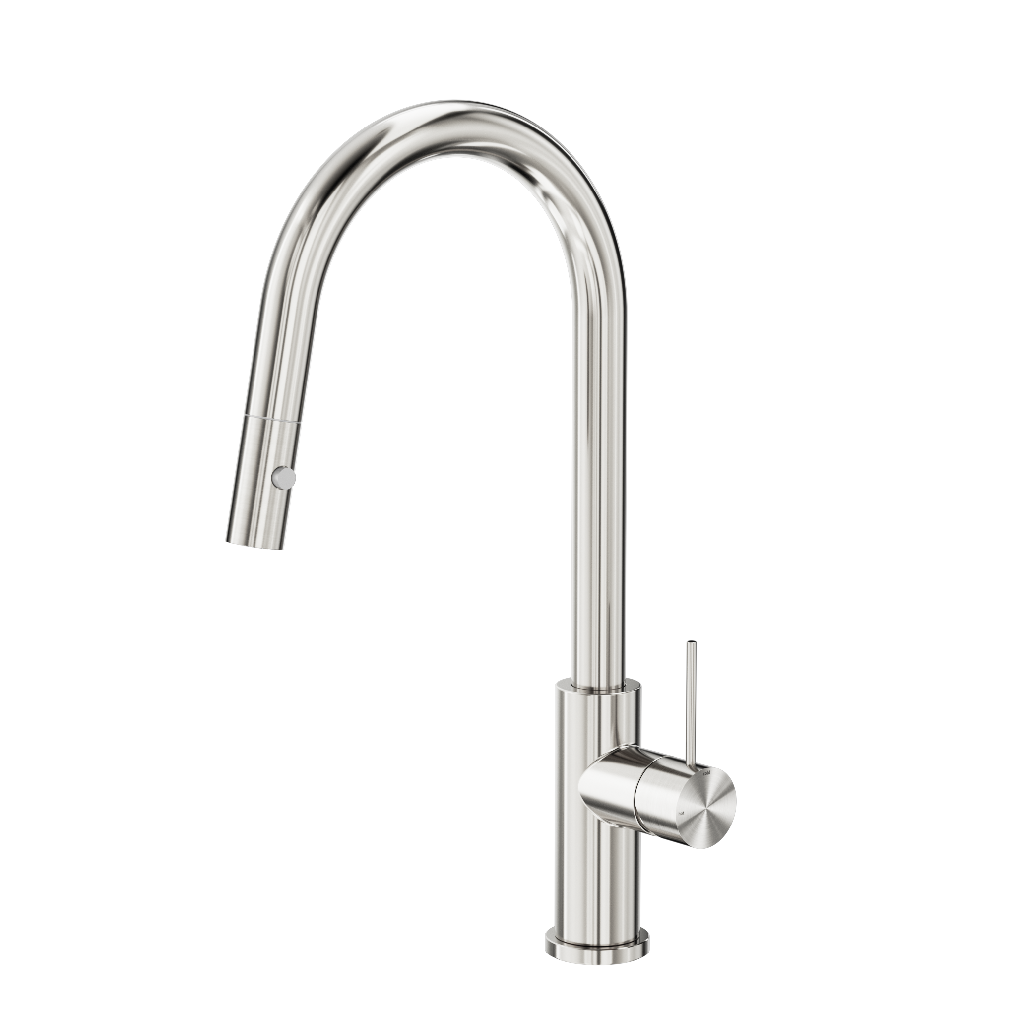 Mecca Pull Out Sink Mixer With Vegie Spray Function Brushed Nickel