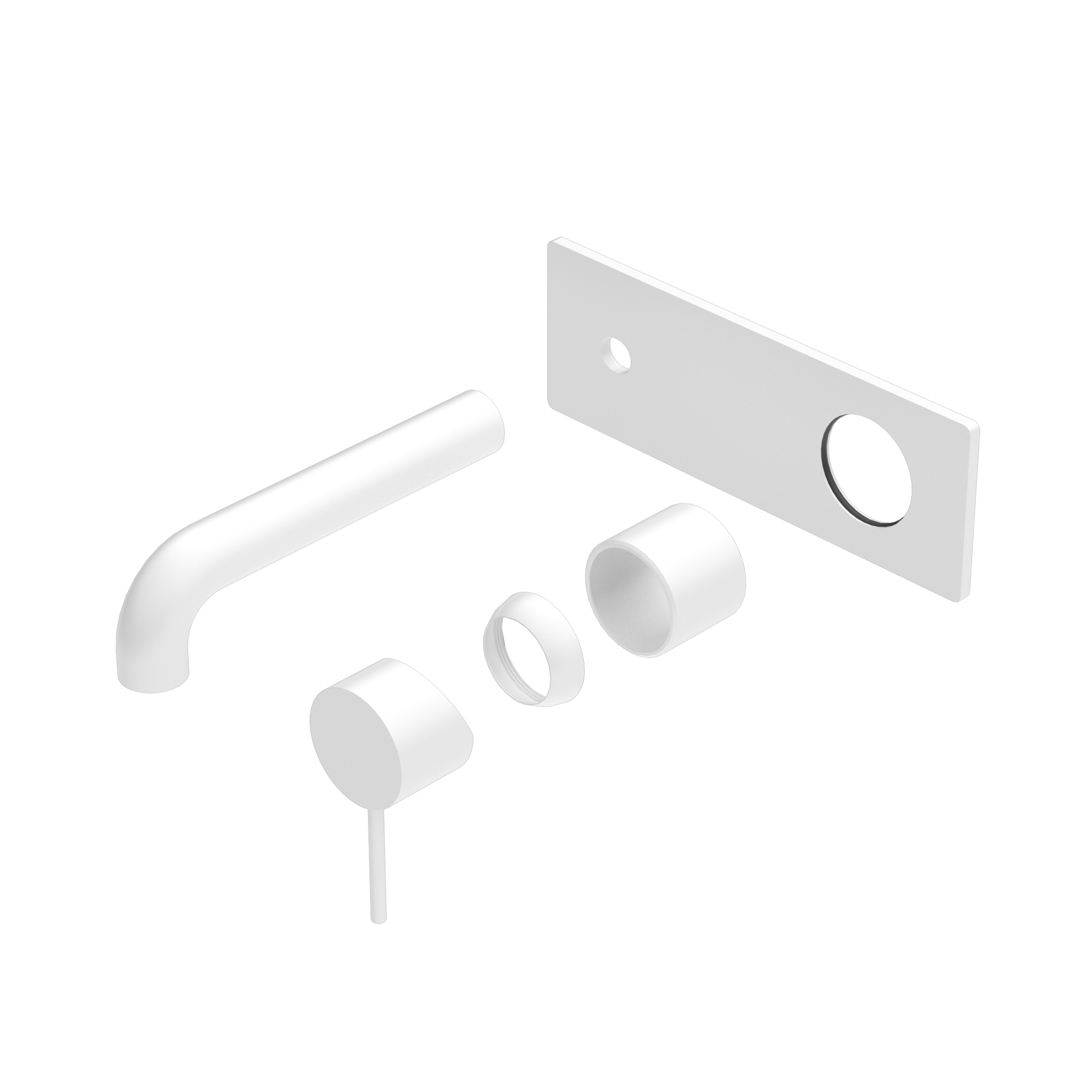 Mecca Wall Basin/Bath Mixer 185mm Trim Kits Only Matte White