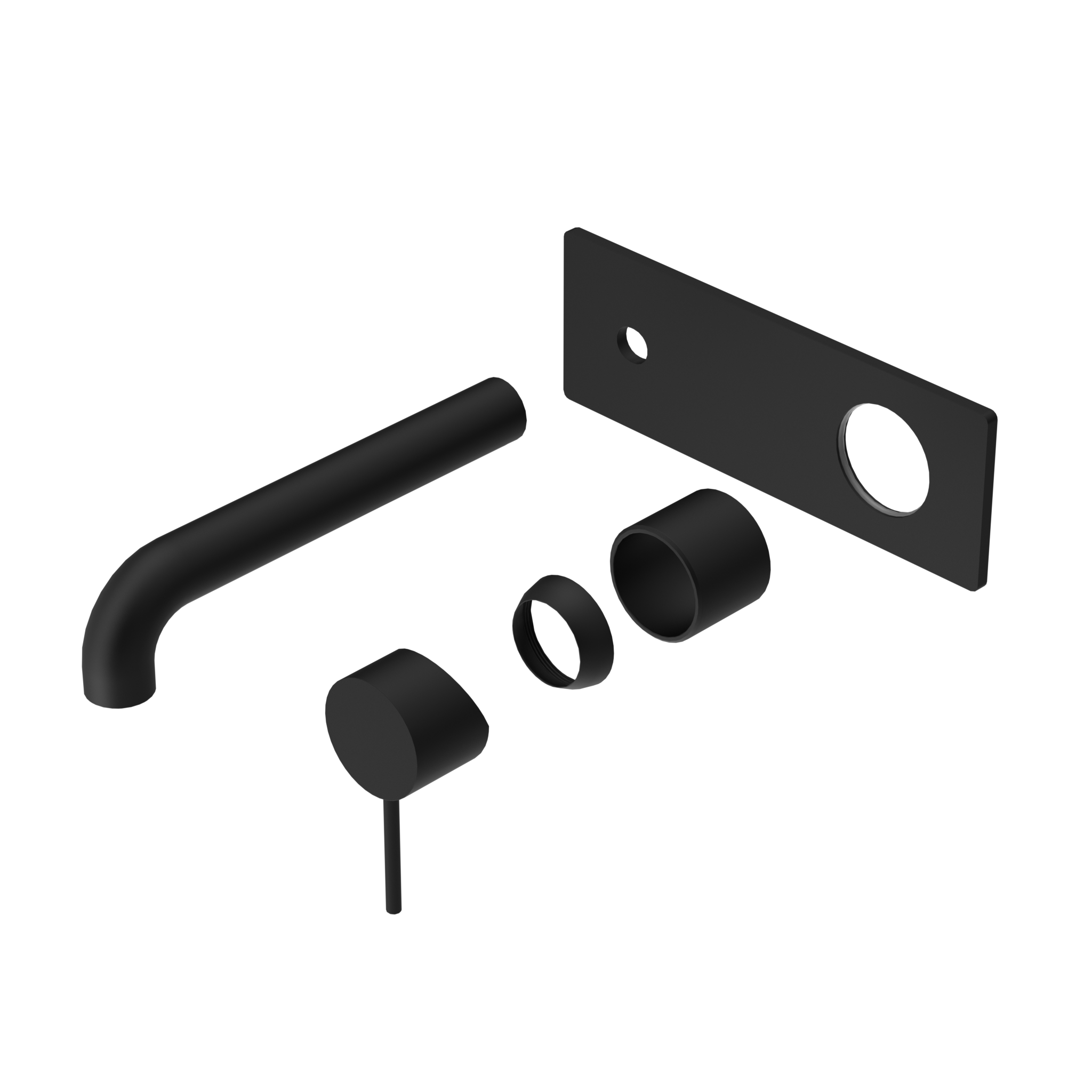 Mecca Wall Basin/Bath Mixer 230mm Trim Kits Only Matte Black