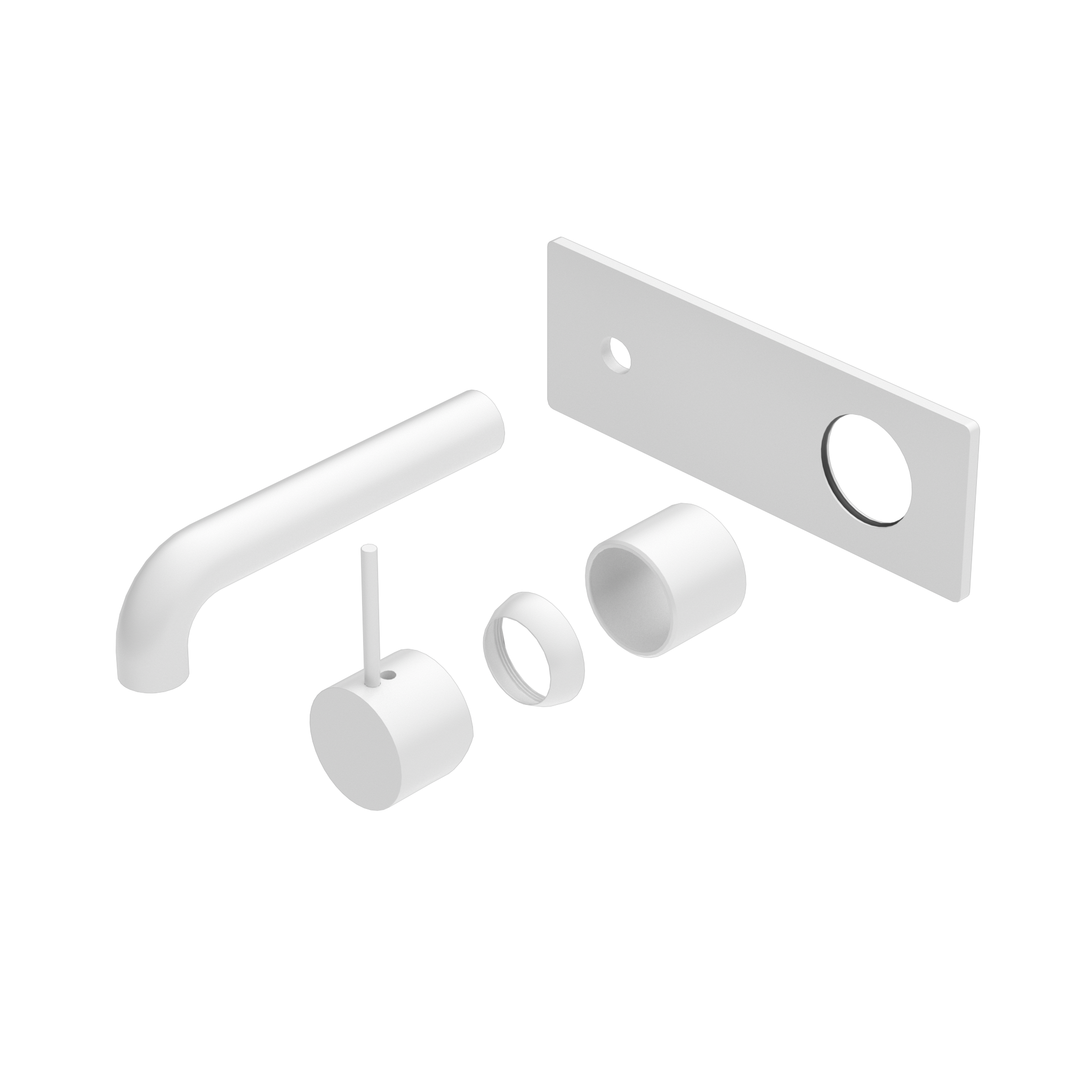 Mecca Wall Basin/Bath Mixer Handle Up 160mm Trim Kits Only Matte White