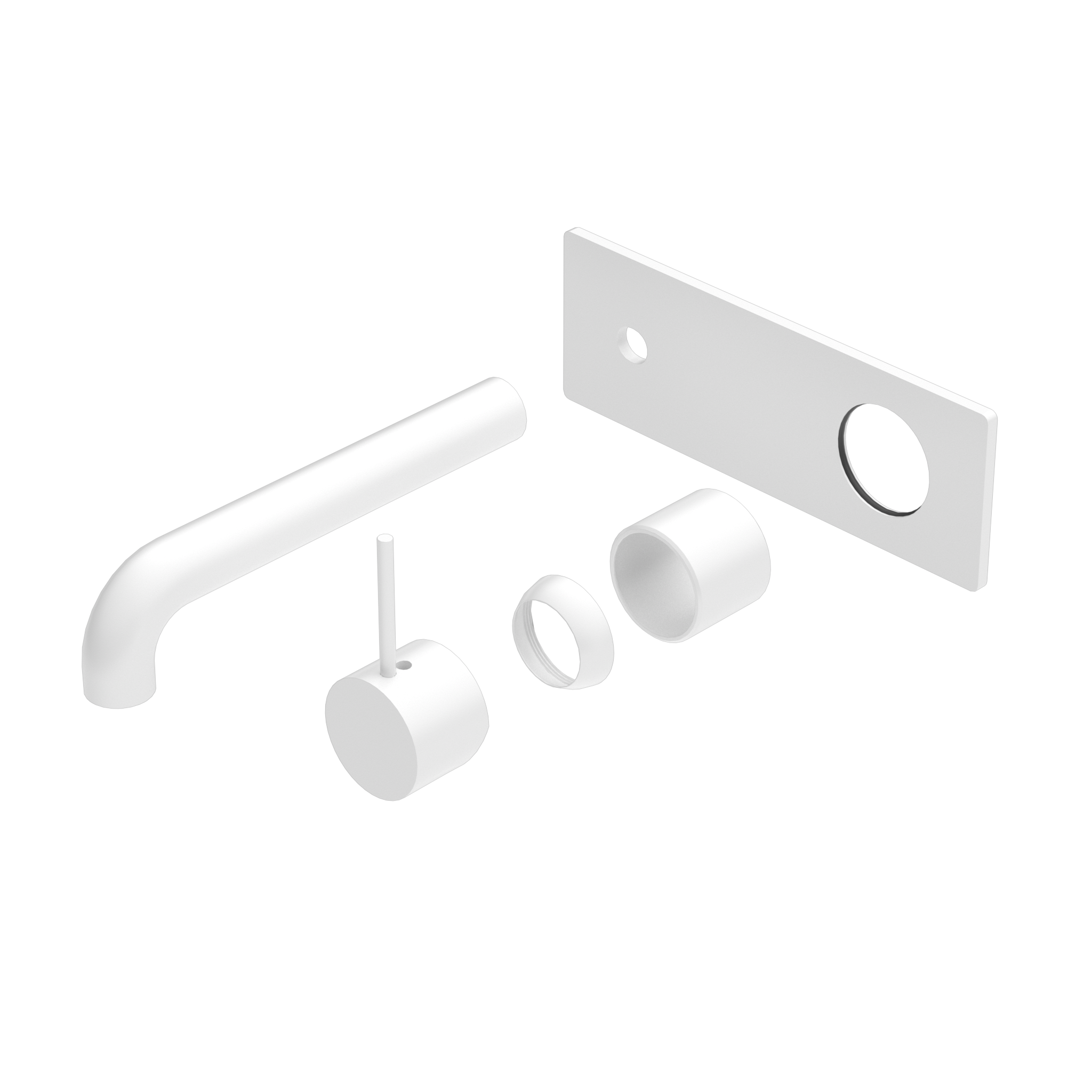 Mecca Wall Basin/Bath Mixer Handle Up 230mm Trim Kits Only Matte White