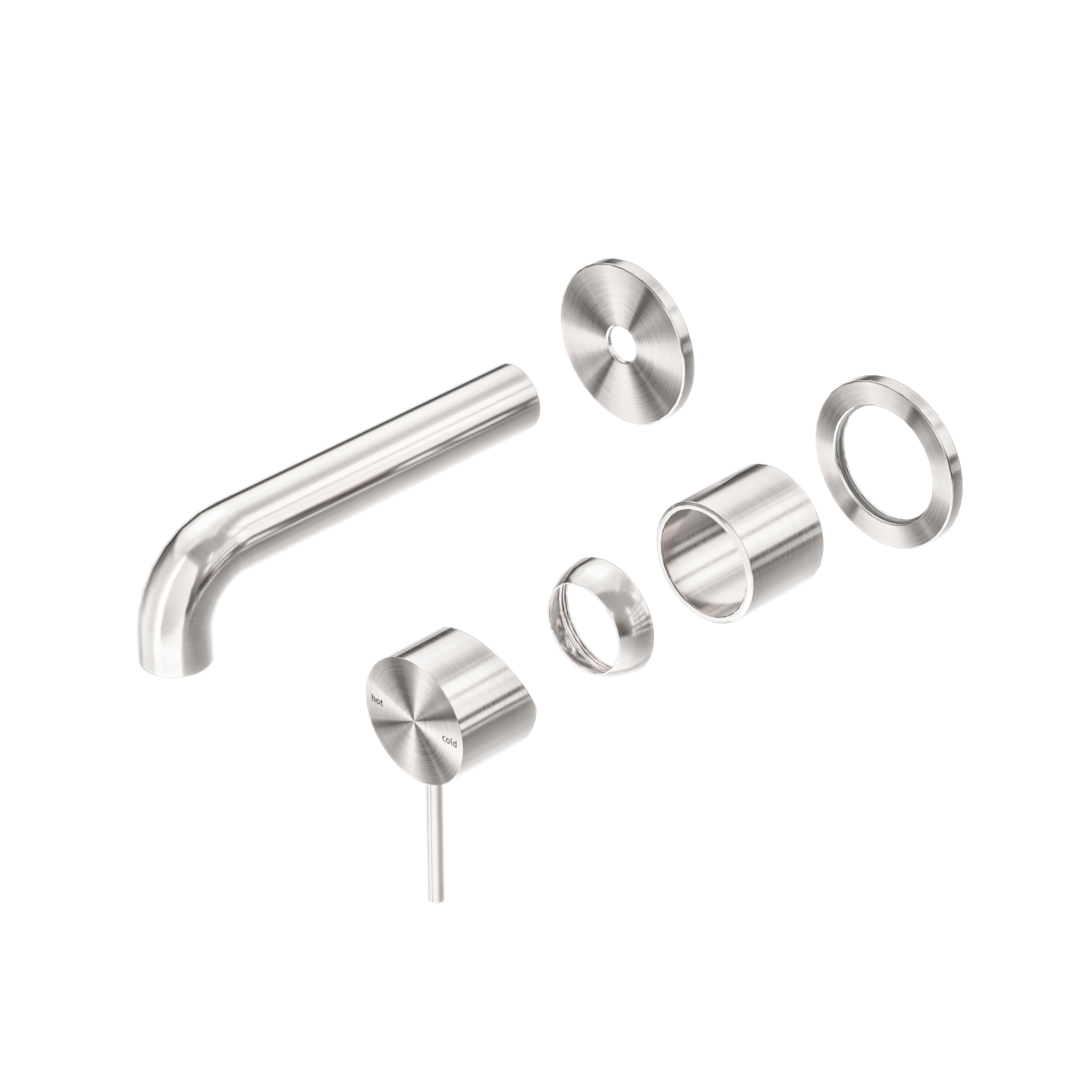 Mecca Wall Basin/Bath Mixer Separate Back Plate 120mm Trim Kits Only Brushed Nickel