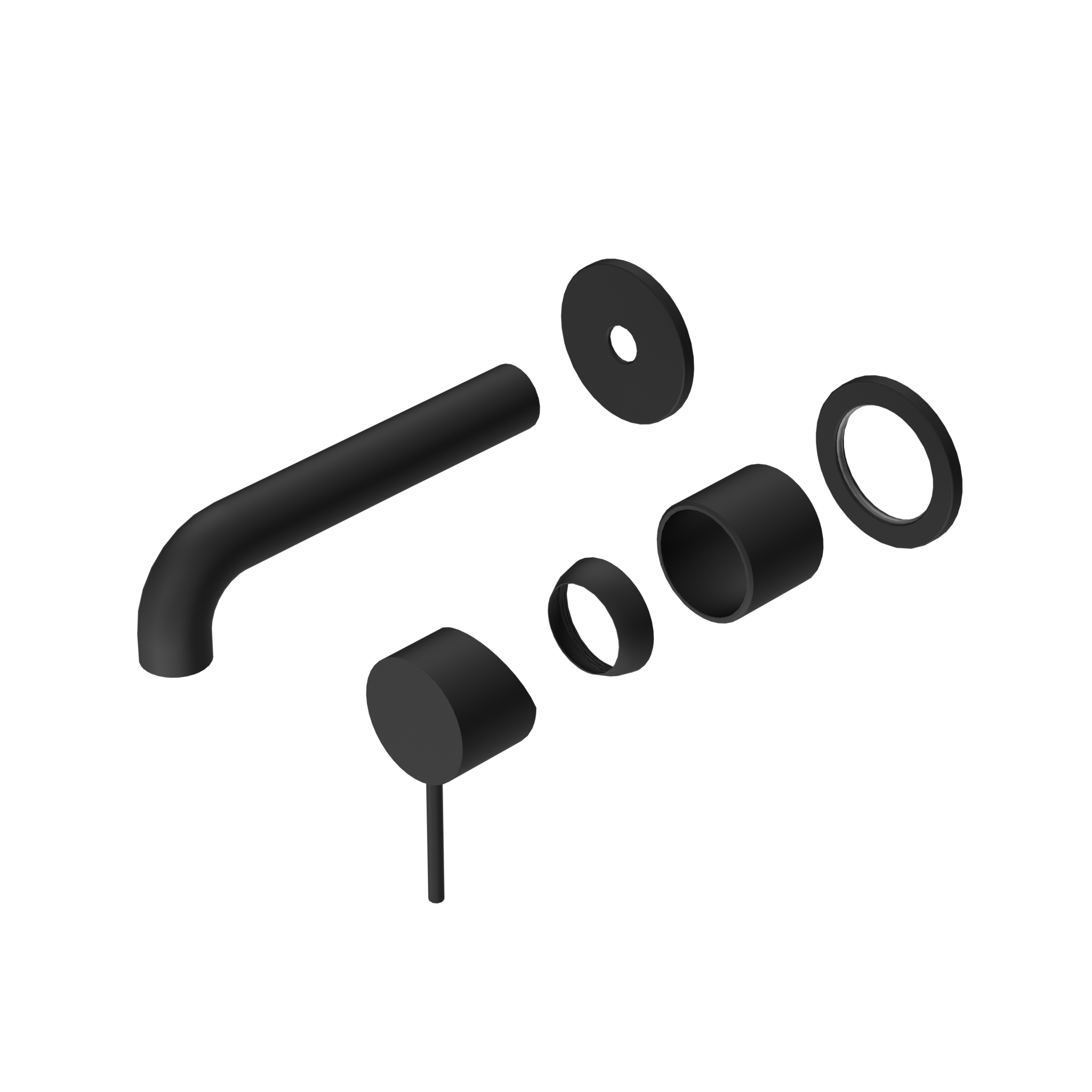 Mecca Wall Basin/Bath Mixer Separate Back Plate 120mm Trim Kits Only Matte Black