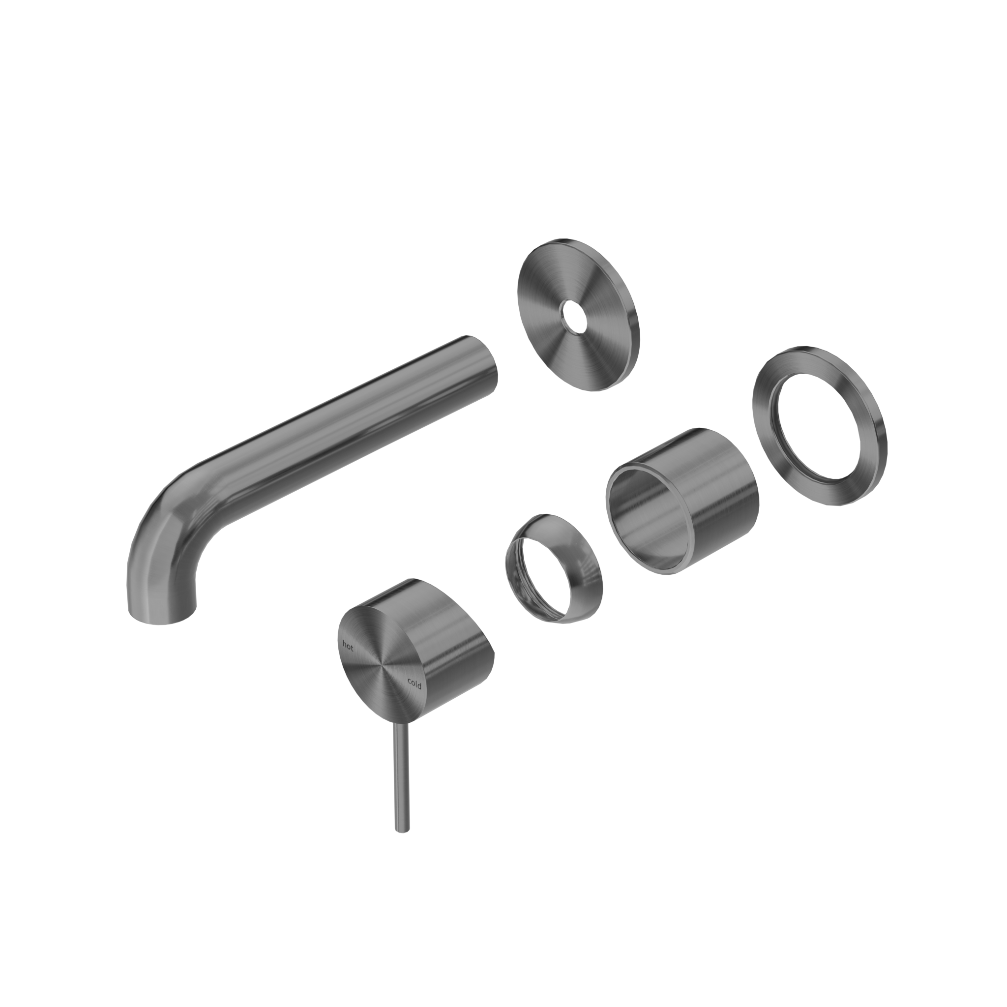Mecca Wall Basin/Bath Mixer Separate Back Plate 160mm Trim Kits Only Gun Metal