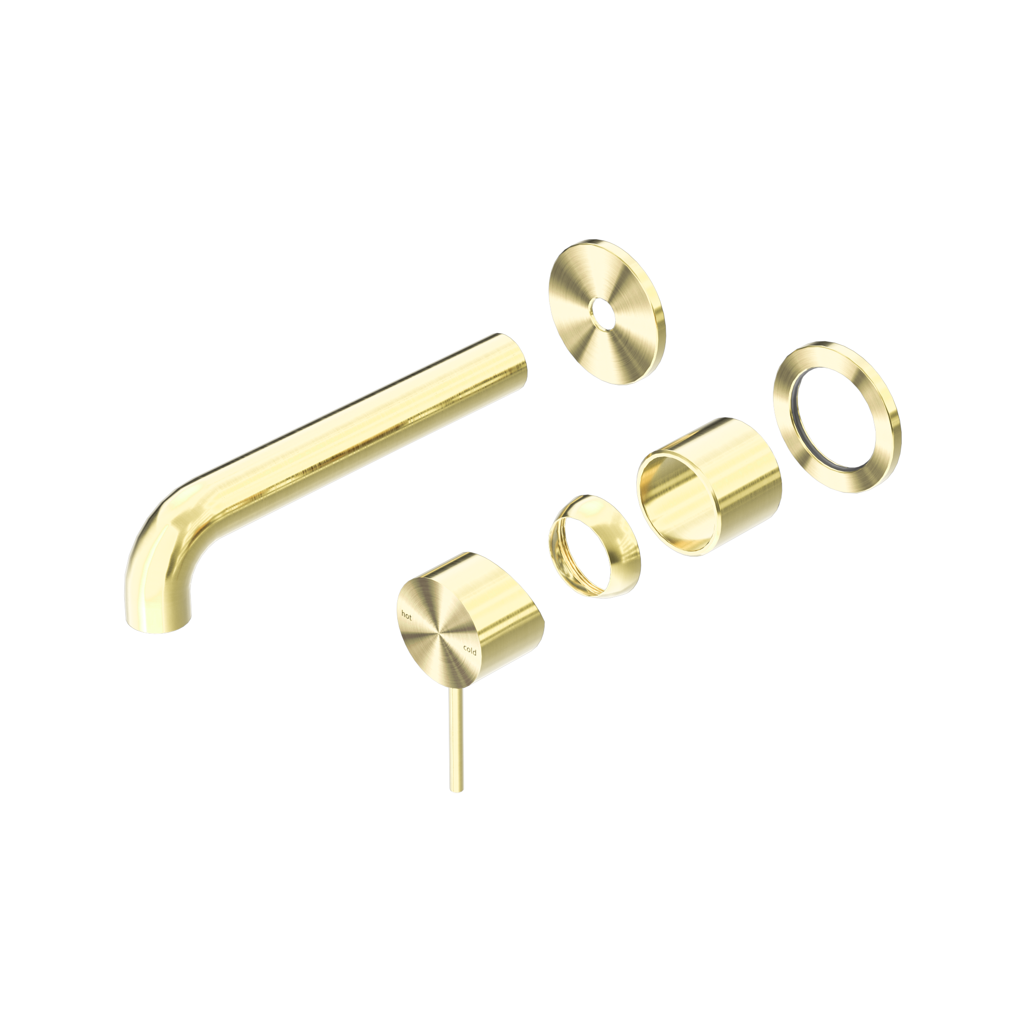 Mecca Wall Basin/Bath Mixer Separate Back Plate 185mm Trim Kits Only Brushed Gold