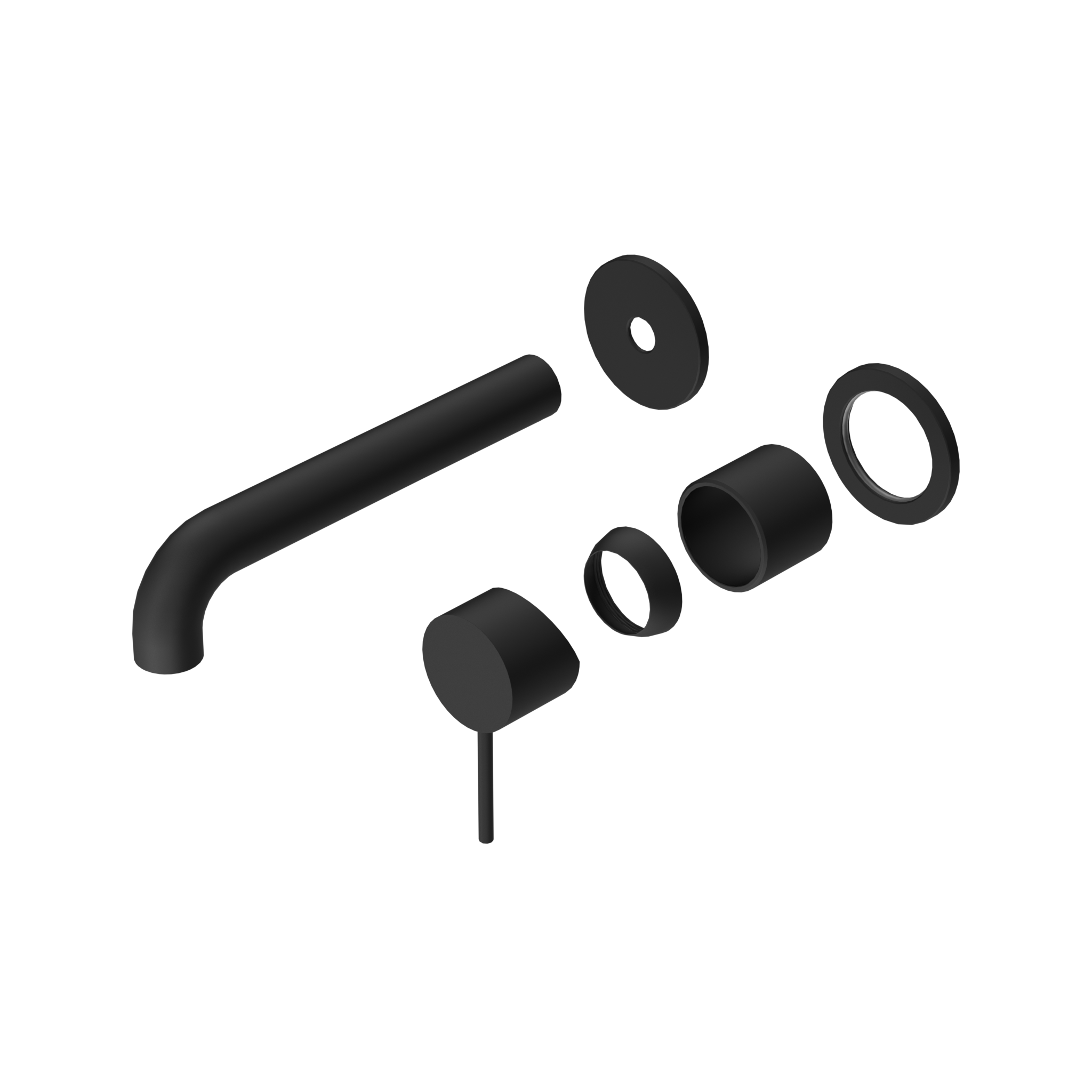 Mecca Wall Basin/Bath Mixer Separate Back Plate 185mm Trim Kits Only Matte Black
