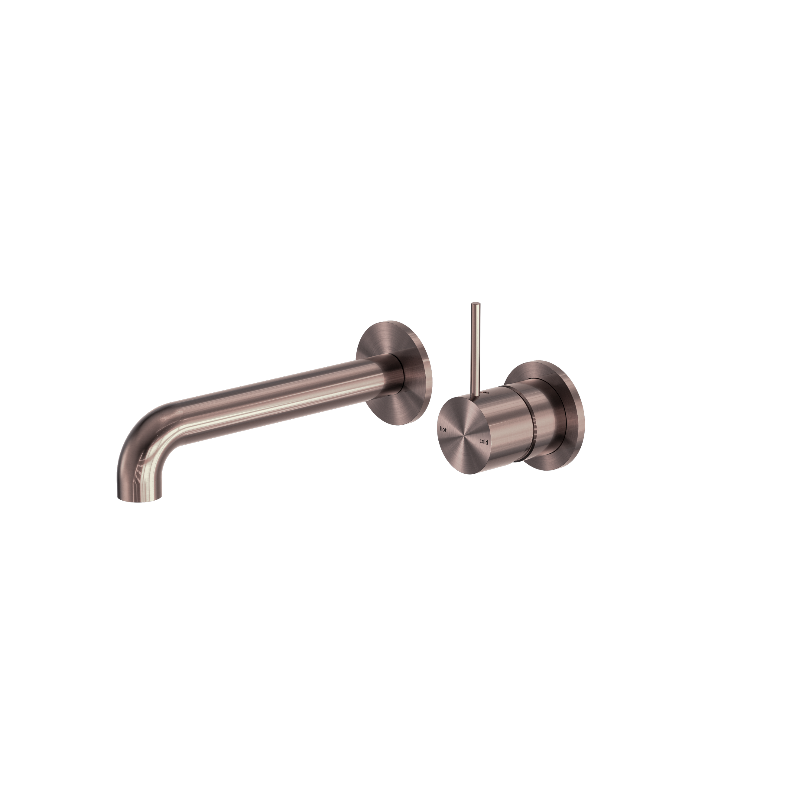 Mecca Wall Basin/Bath Mixer Separate Back Plate Handle Up 160mm Brushed Bronze