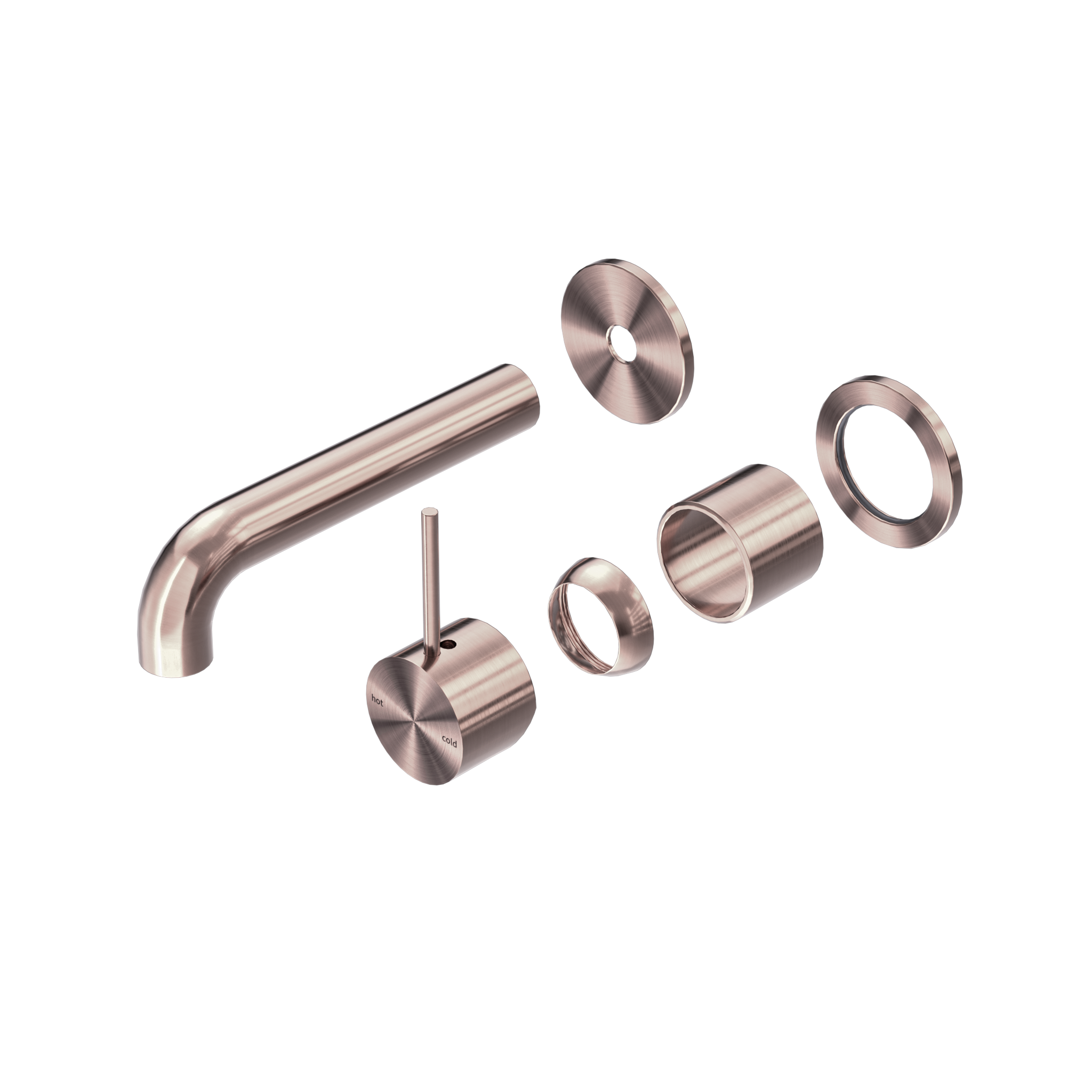 Mecca Wall Basin/Bath Mixer Separate Back Plate Handle Up 160mm Trim Kits Only Brushed Bronze