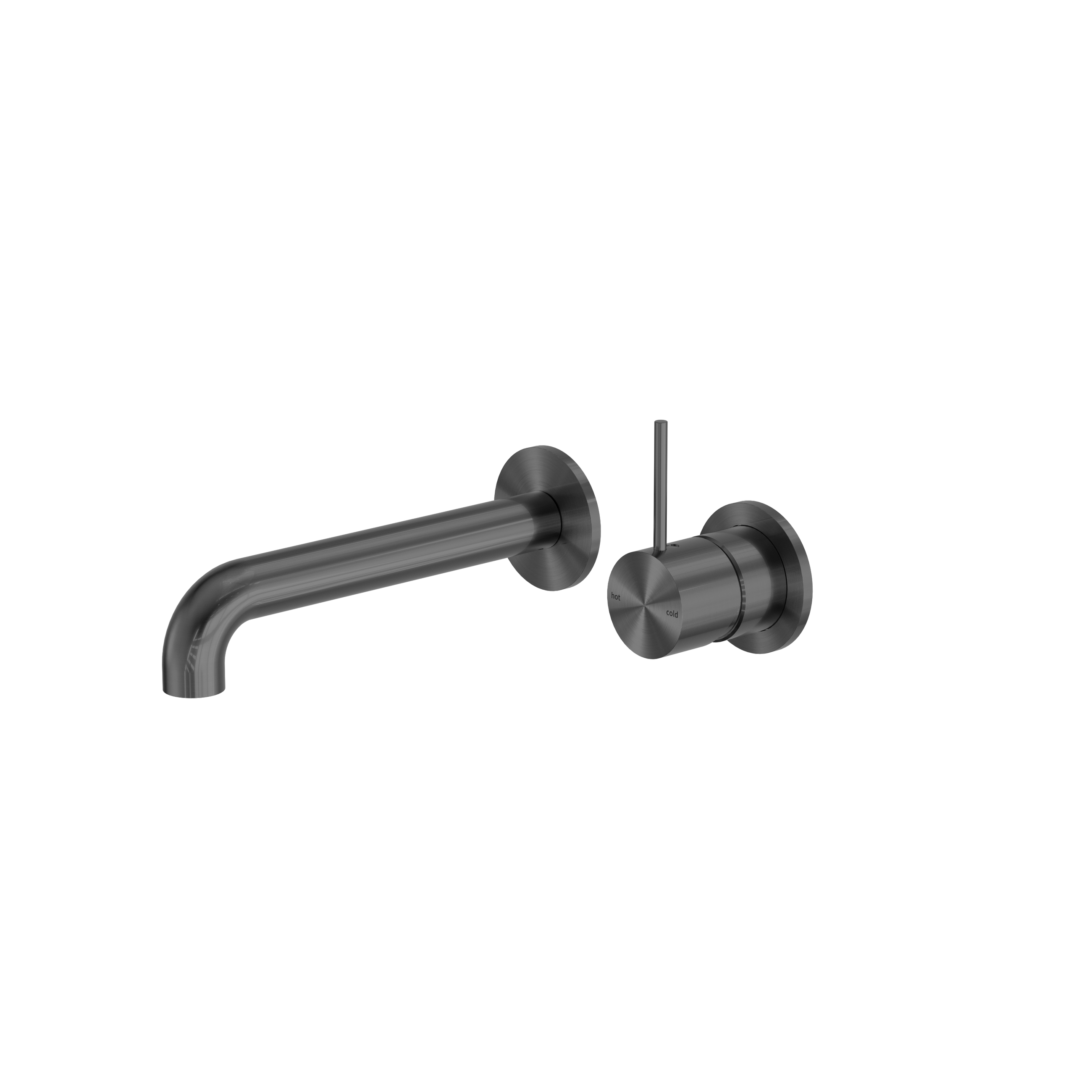 Mecca Wall Basin/Bath Mixer Separate Back Plate Handle Up 260mm Gun Metal