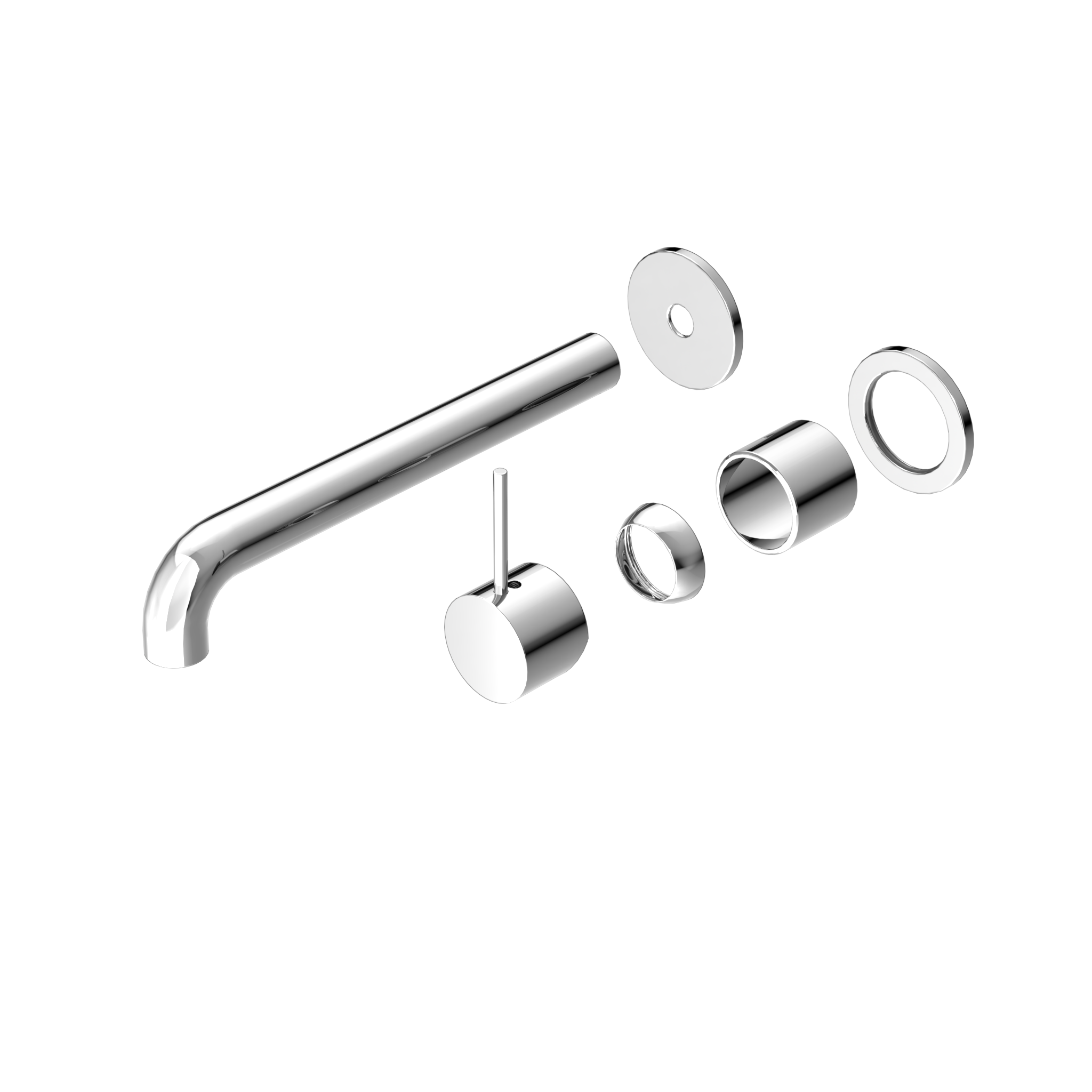 Mecca Wall Basin/Bath Mixer Separate Back Plate Handle Up 260mm Trim Kits Only Chrome