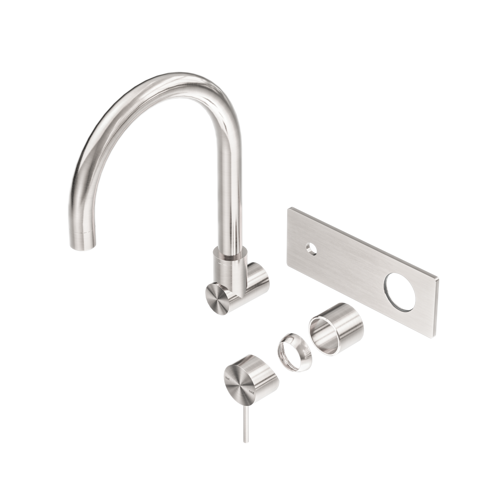 Mecca Wall Basin/Bath Mixer Swivel Spout Trim Kits Only Brushed Nickel