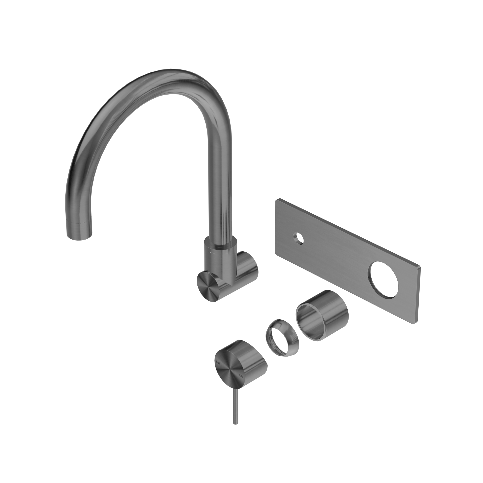 Mecca Wall Basin/Bath Mixer Swivel Spout Trim Kits Only Gun Metal