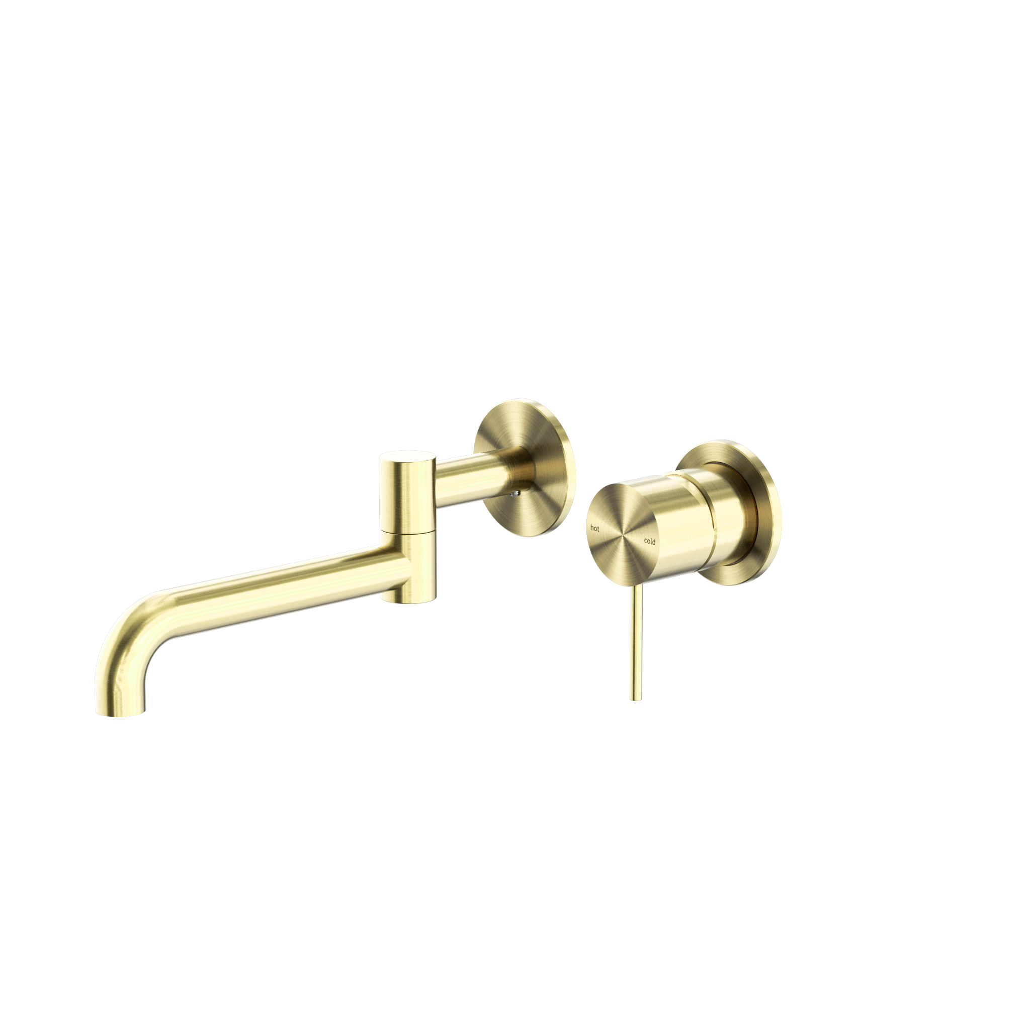 Mecca Wall Basin/Bath Mixer Swivel Spout 225mm Brushed Gold