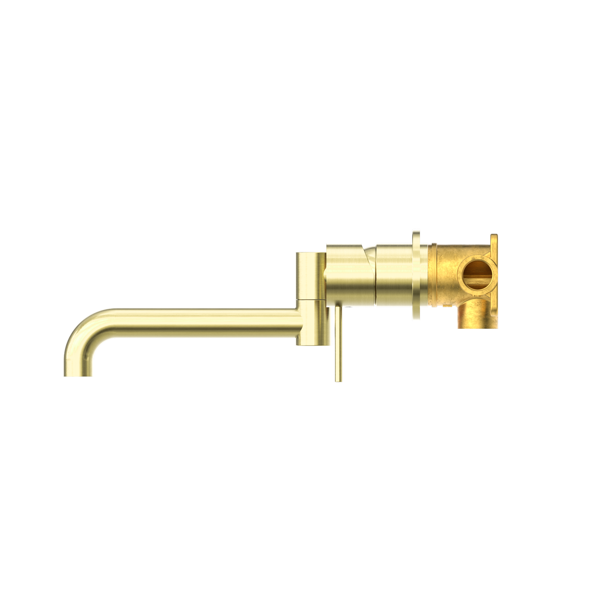 Mecca Wall Basin/Bath Mixer Swivel Spout 225mm Brushed Gold