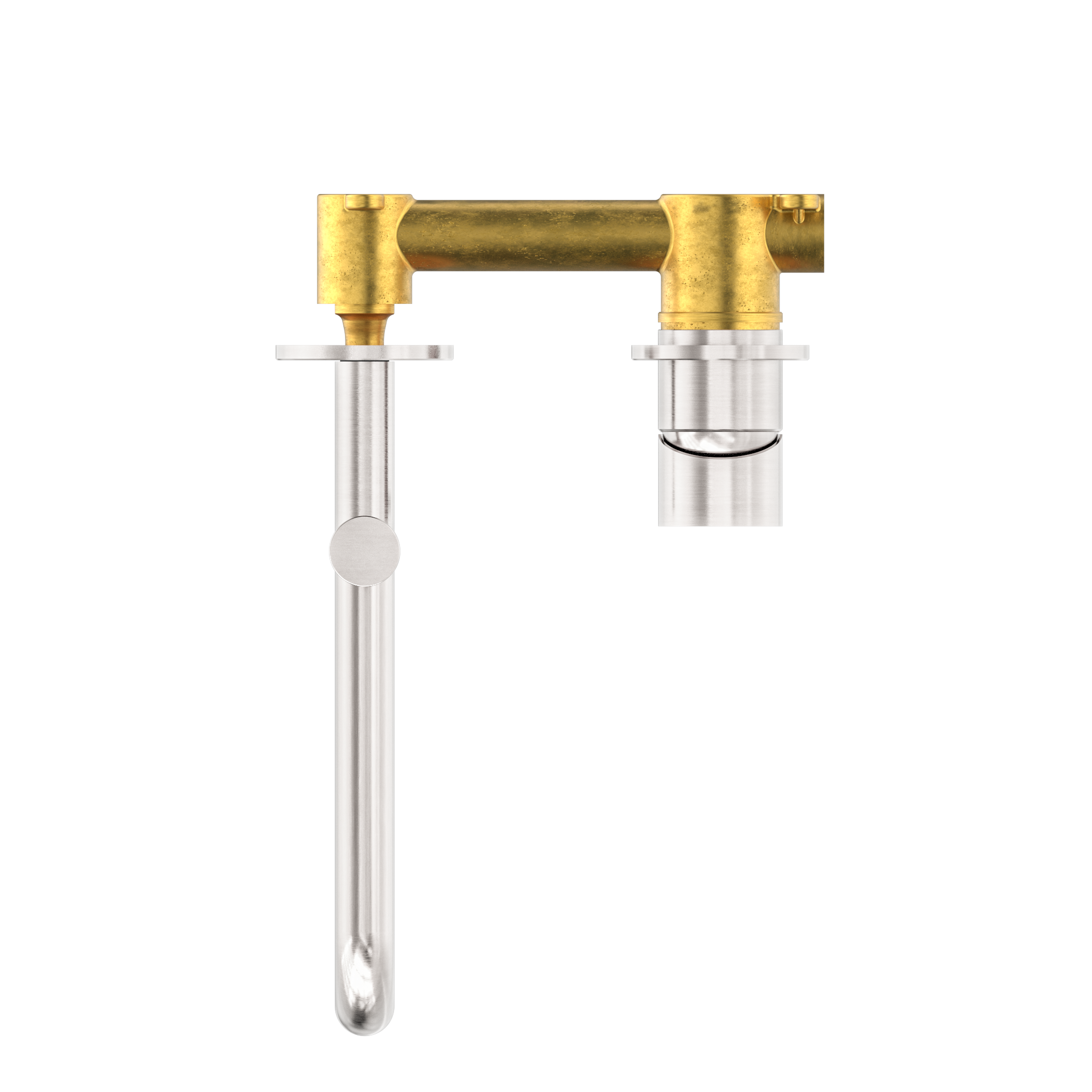 Mecca Wall Basin/Bath Mixer Swivel Spout 225mm Brushed Nickel