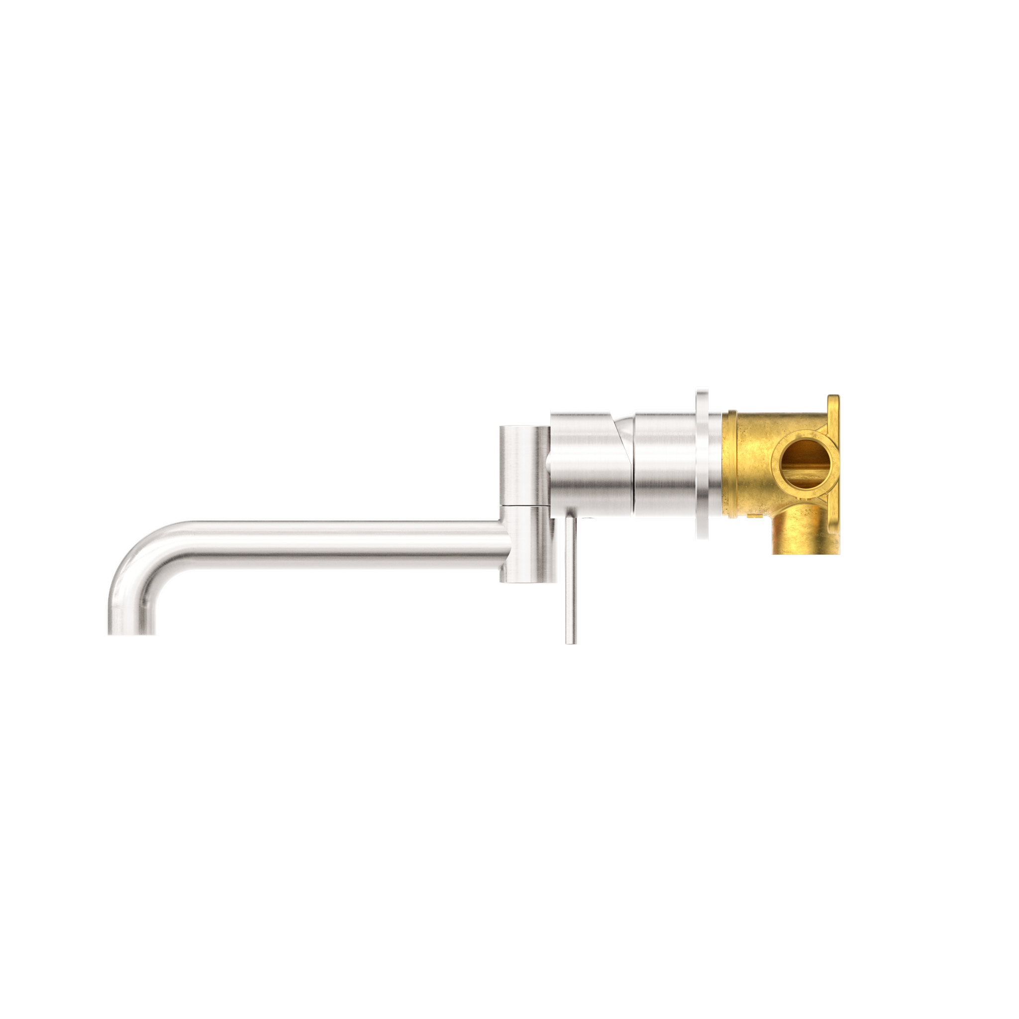 Mecca Wall Basin/Bath Mixer Swivel Spout 225mm Brushed Nickel