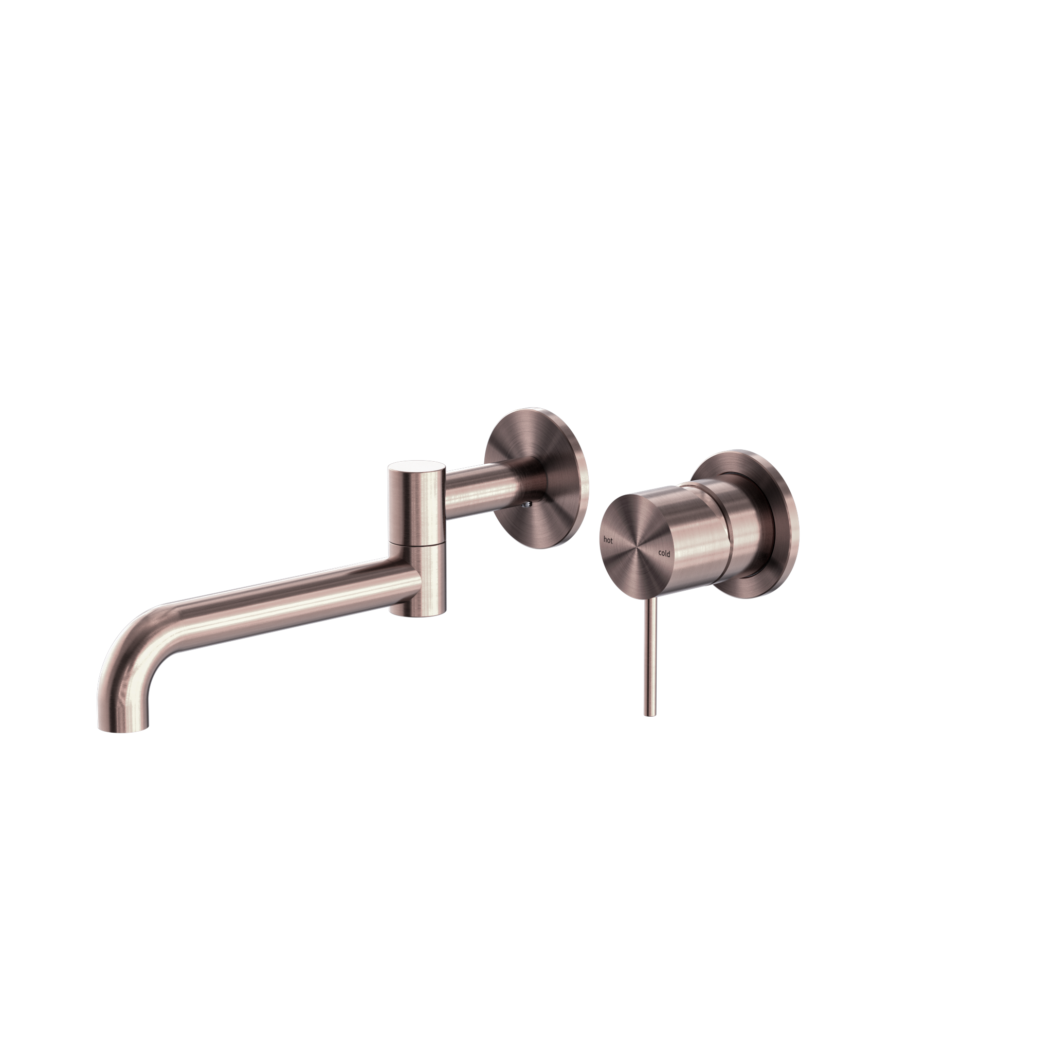 Mecca Wall Basin/Bath Mixer Swivel Spout 225mm Brushed Bronze