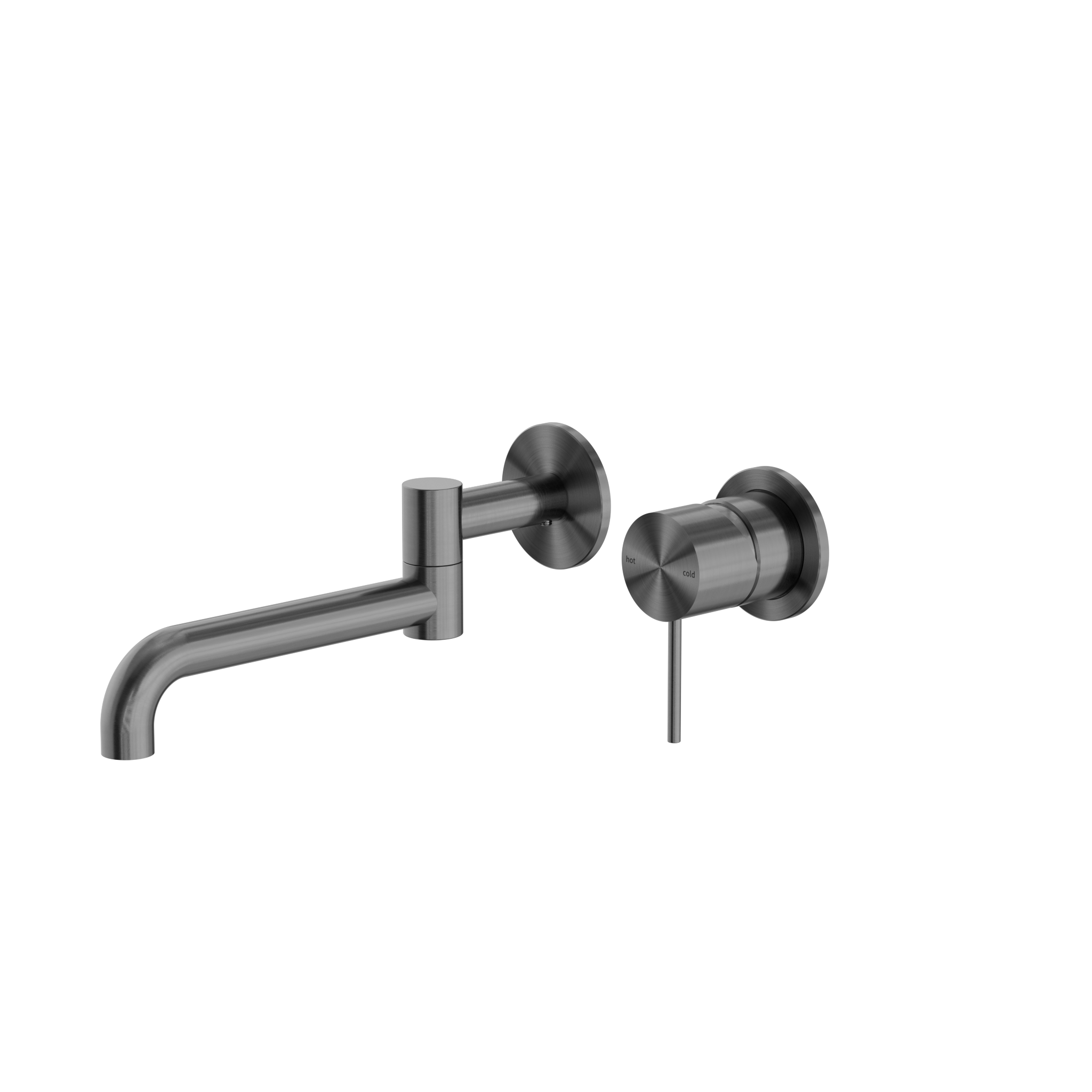 Mecca Wall Basin/Bath Mixer Swivel Spout 225mm Gun Metal