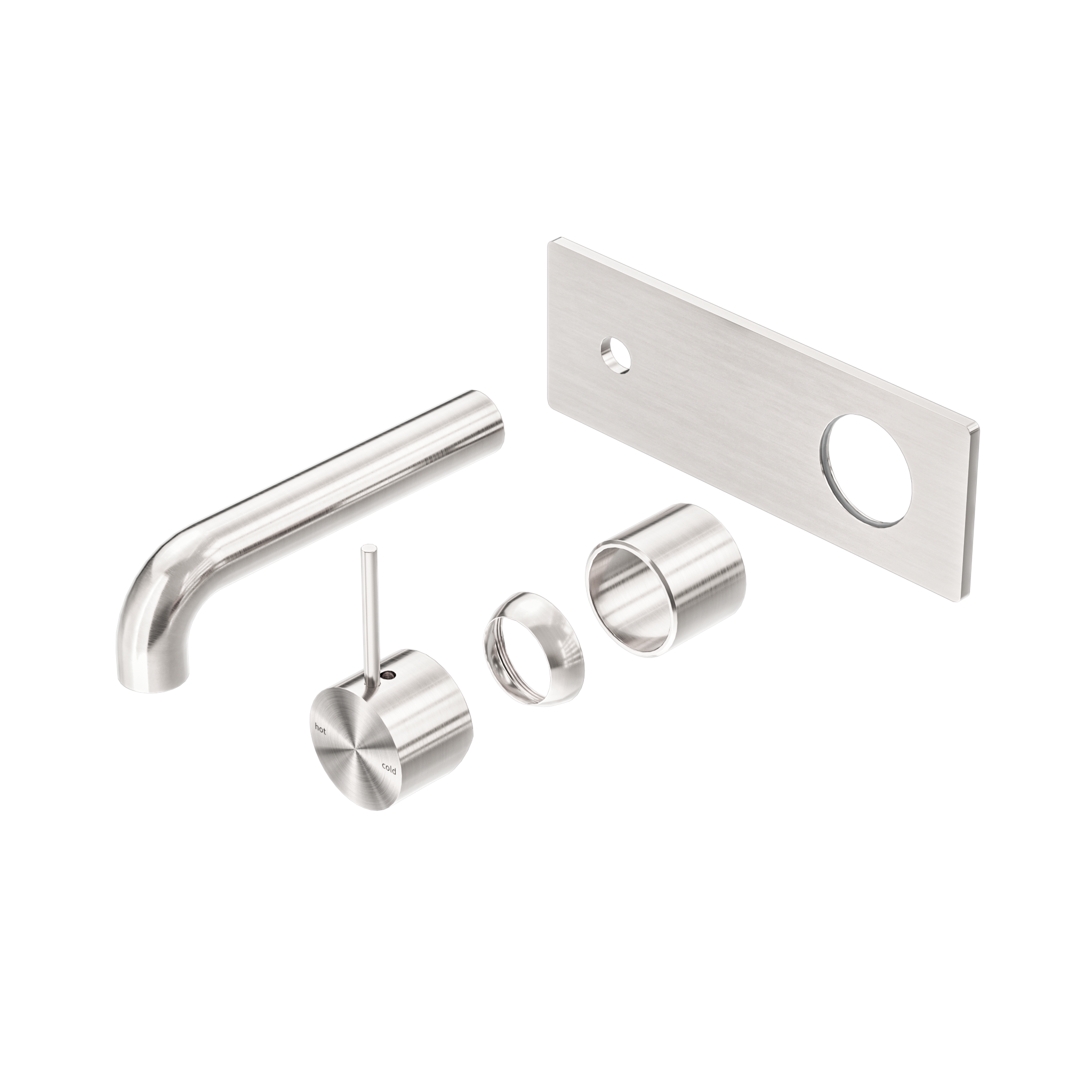 Mecca Wall Basin/Bath Mixer Handle Up 120mm Trim Kits Only Brushed Nickel