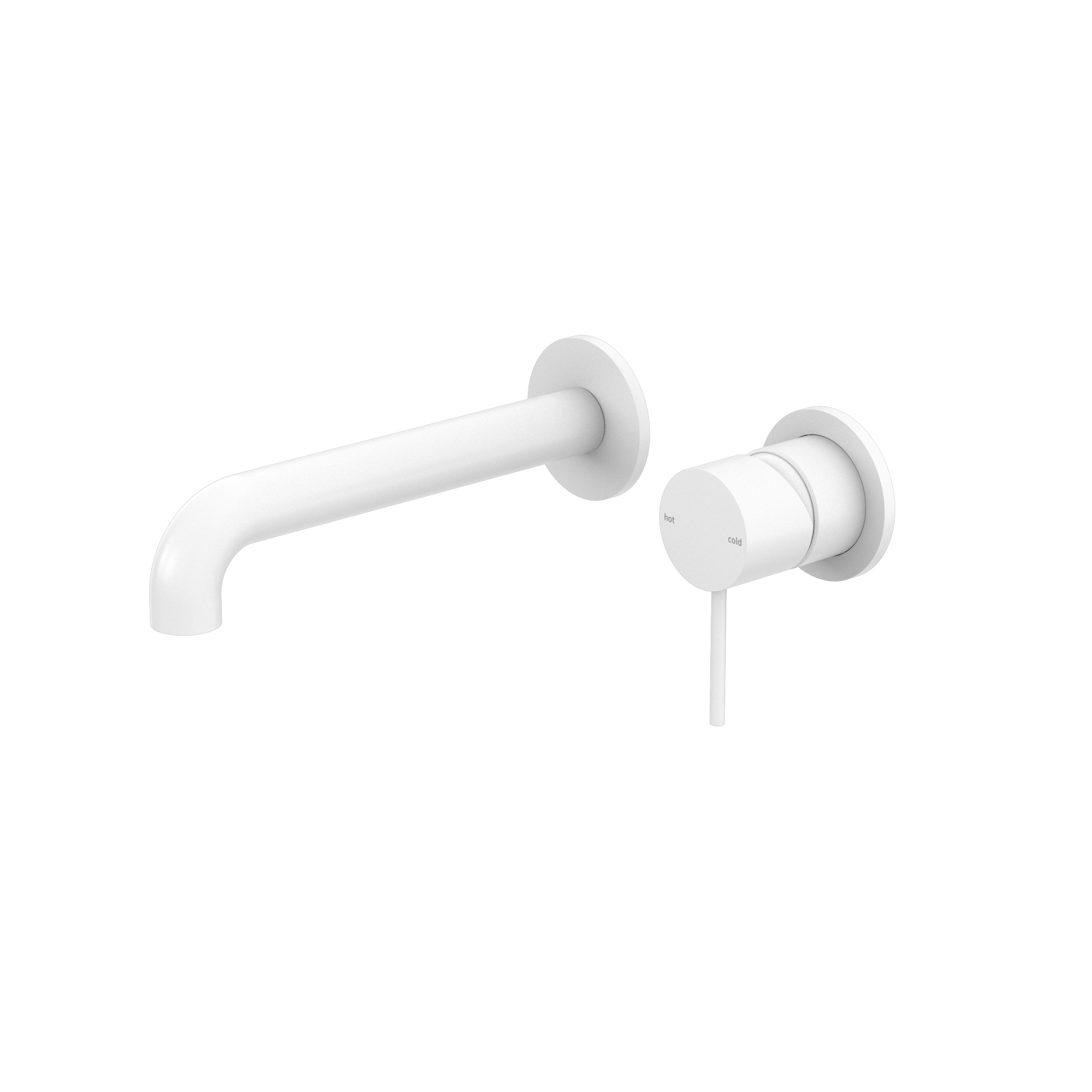 Mecca Wall Basin/Bath Mixer Separate Back Plate 120mm Matte White