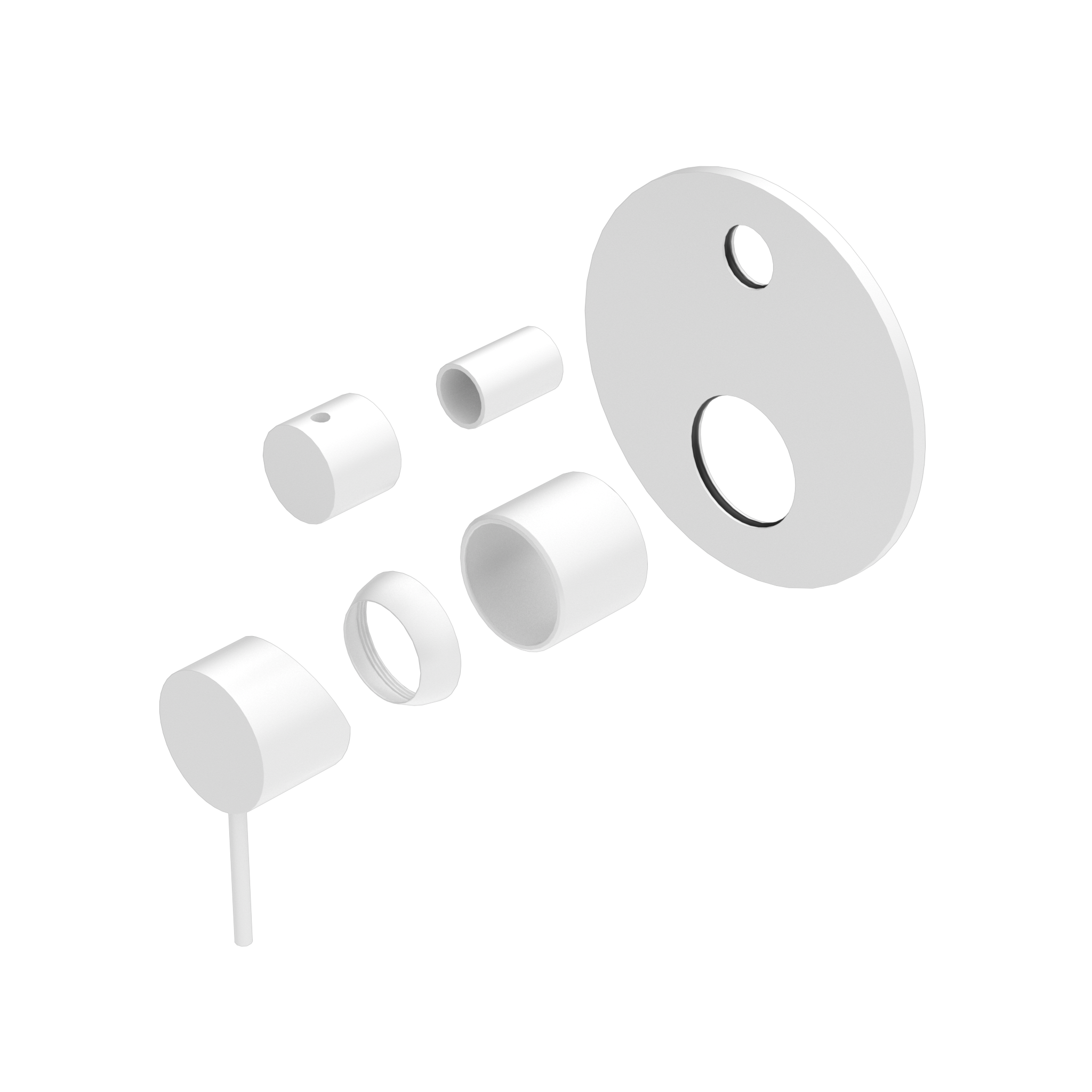 Mecca Shower Mixer With Diverter Trim Kits Only Matte White