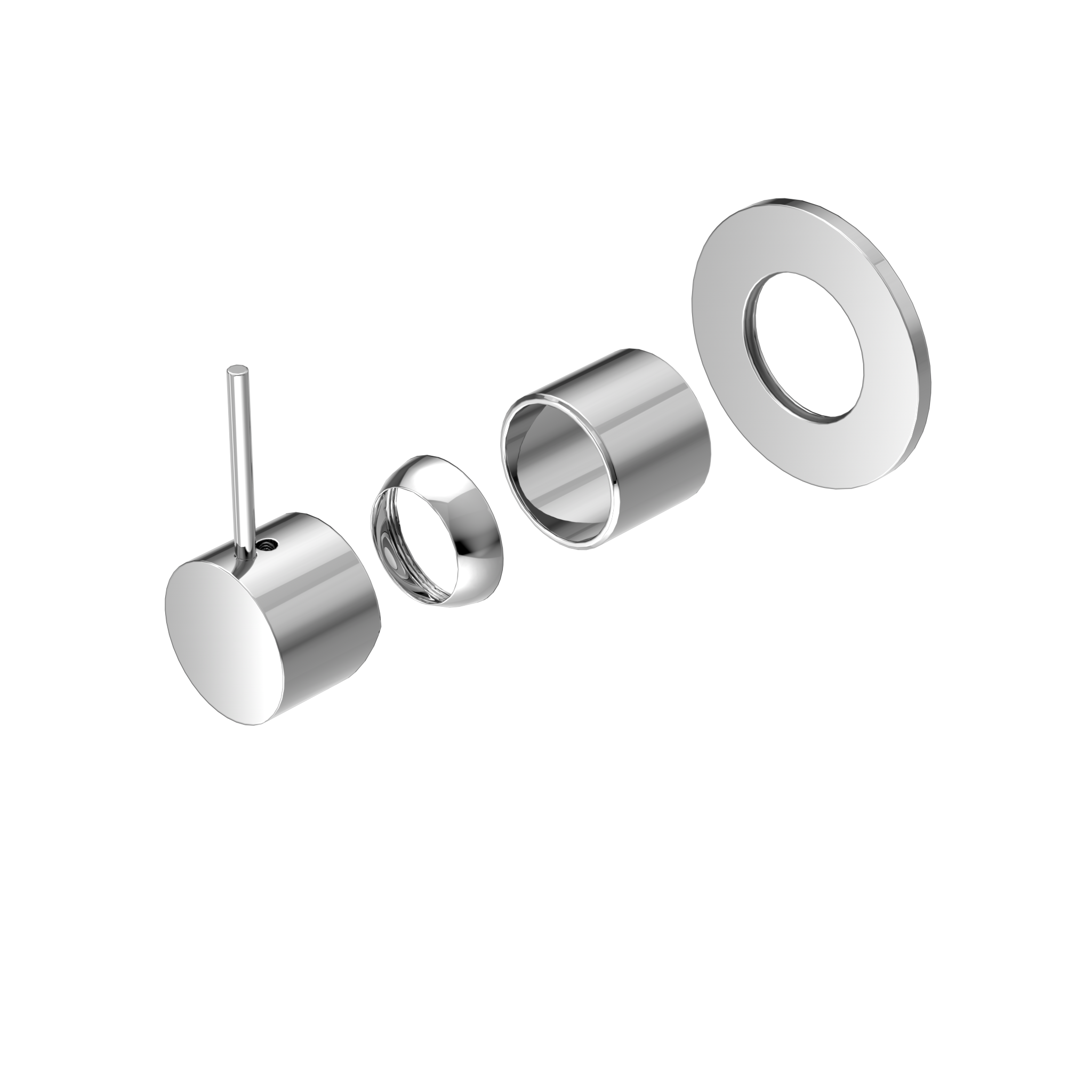 Mecca Shower Mixer Handle Up 80mm Plate Trim Kits Only Chrome