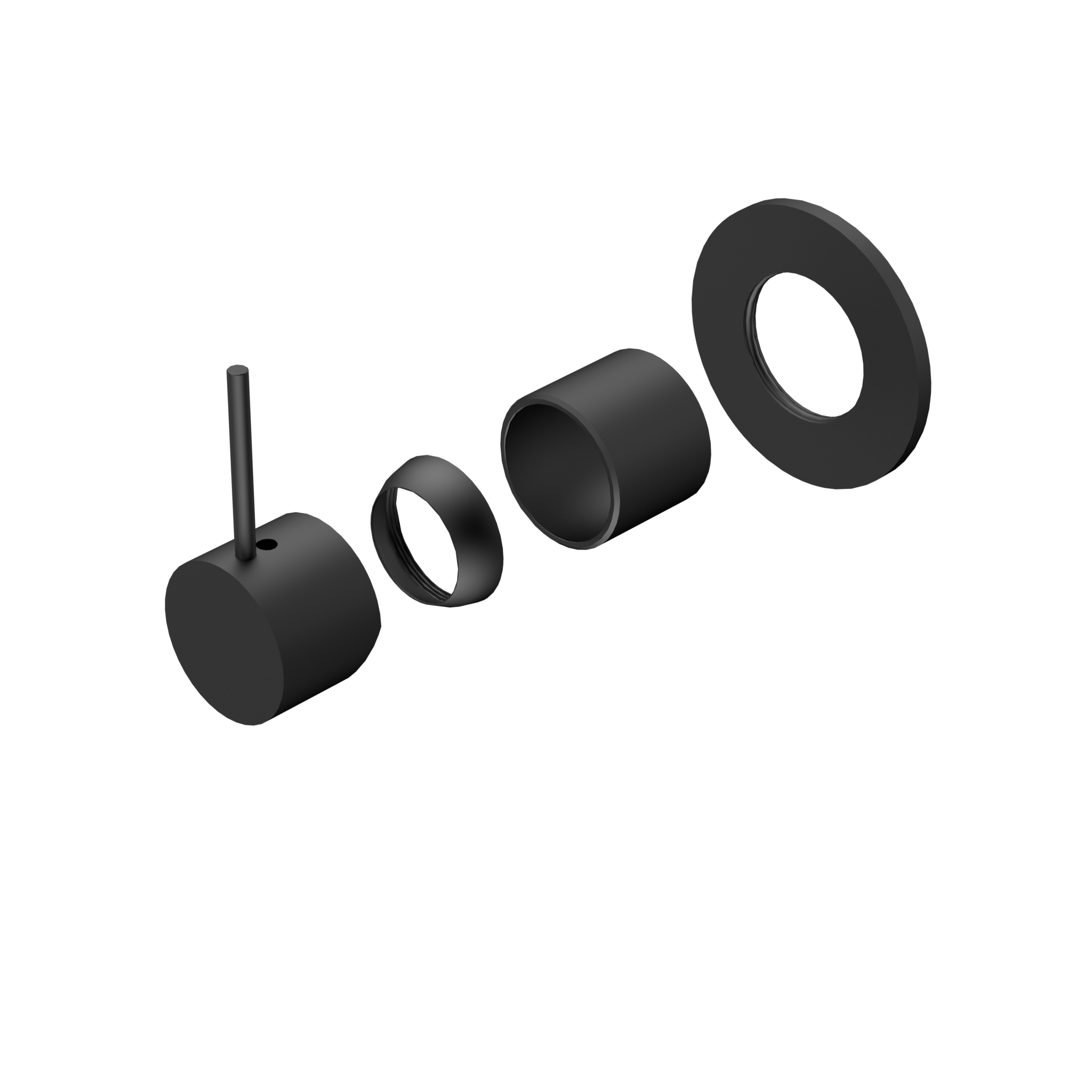 Mecca Shower Mixer Handle Up 80mm Plate Trim Kits Only Matte Black