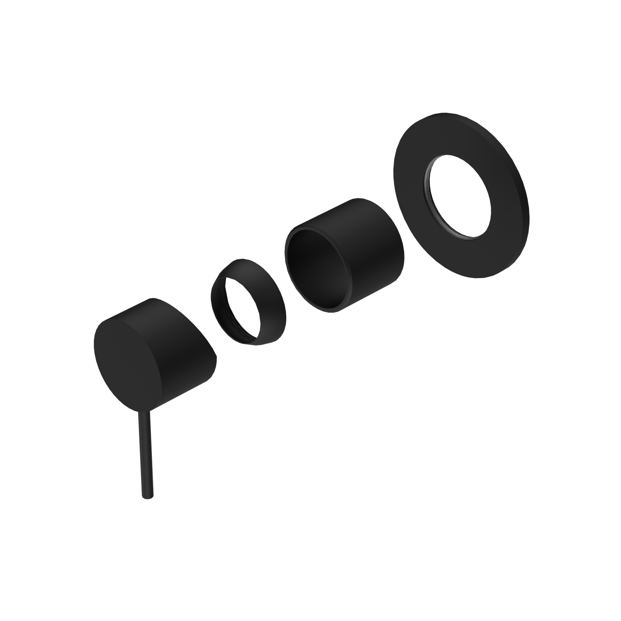 Mecca Shower Mixer 80mm Plate Trim Kits Only Matte Black